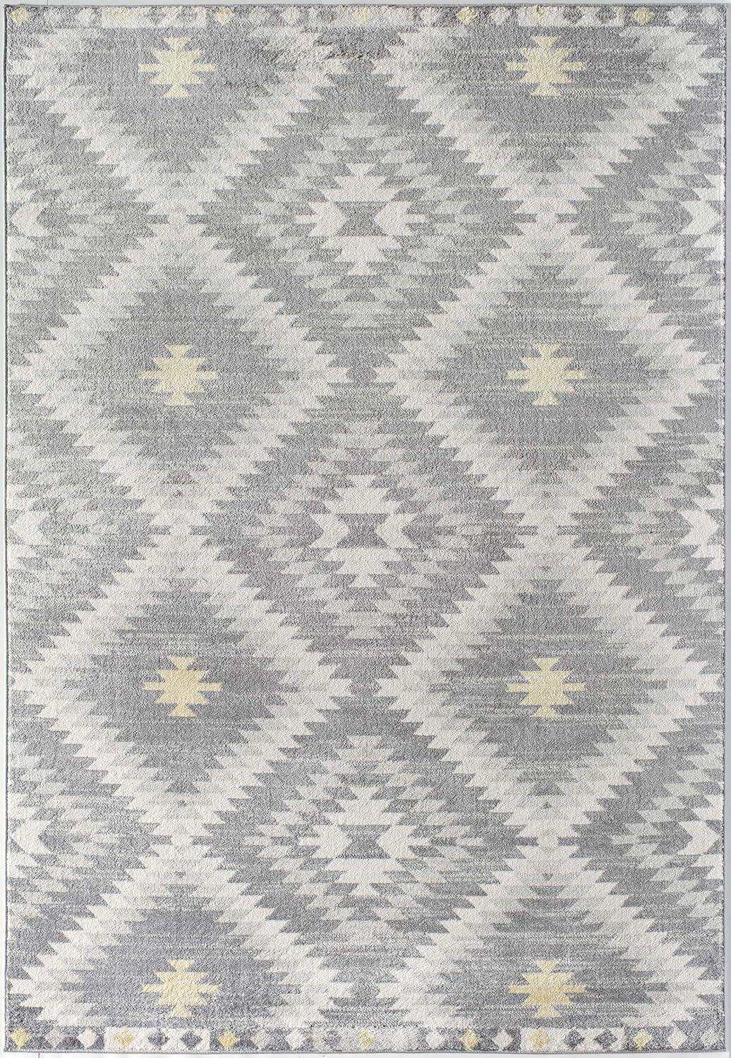 Gray Diamond Flat Woven Synthetic 8' x 10' Area Rug