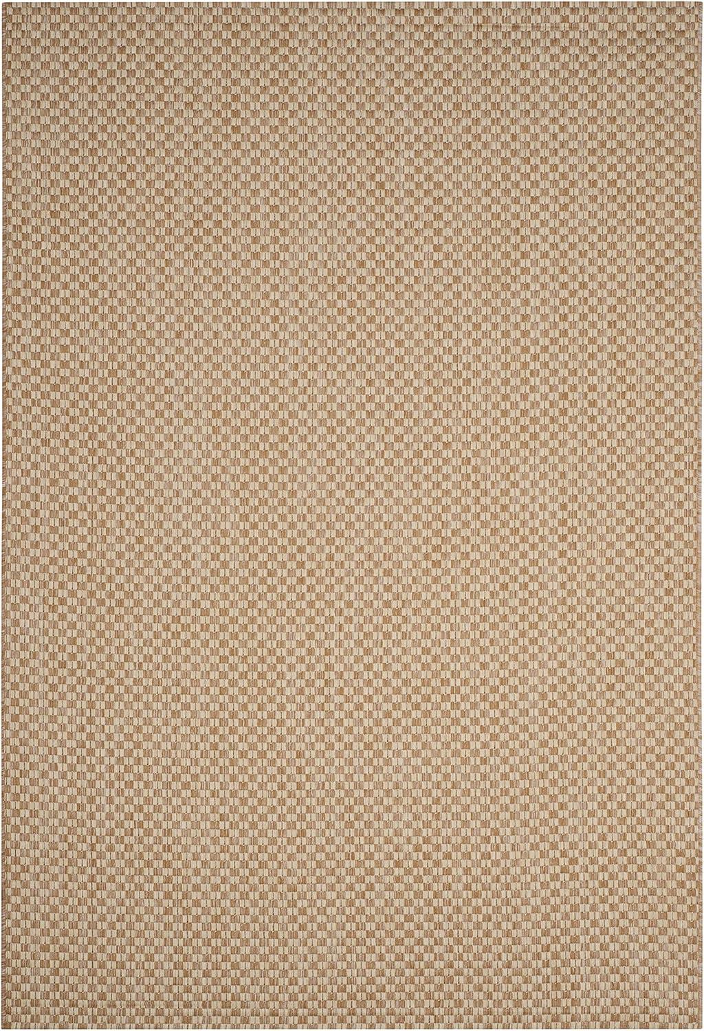 SAFAVIEH Courtyard Blair Geometric Indoor/Outdoor Area Rug, 6'7" x 9'6", Natural/Cream