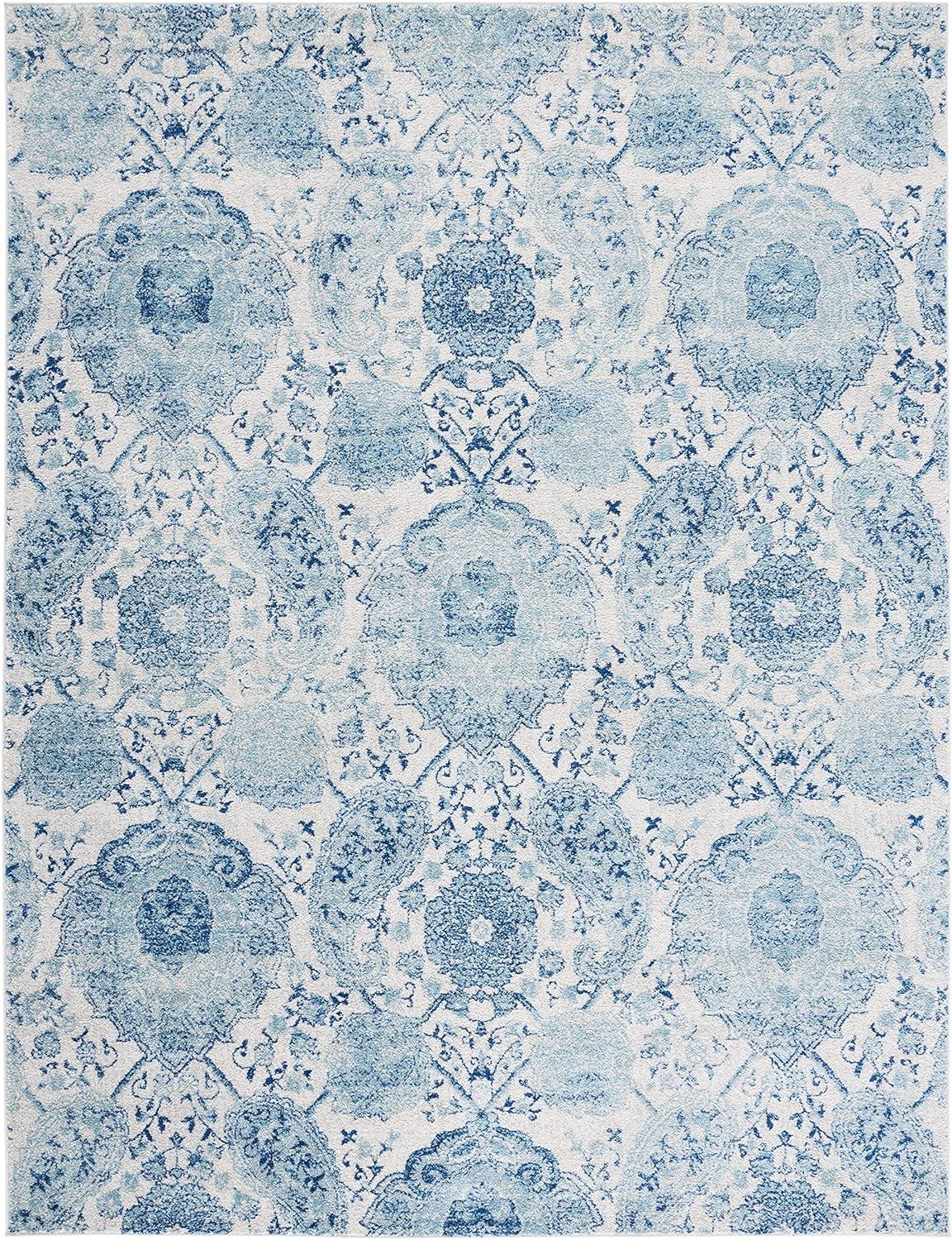 SAFAVIEH Madison Hope Floral Area Rug, Cream/Turquoise, 12' x 15'
