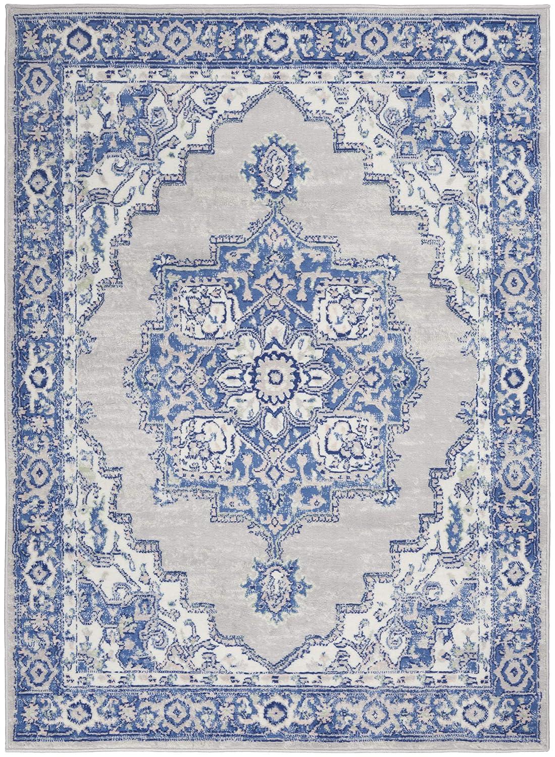 Nourison Whimsicle WHS03 Indoor only Area Rug - Grey Blue 6' x 9'