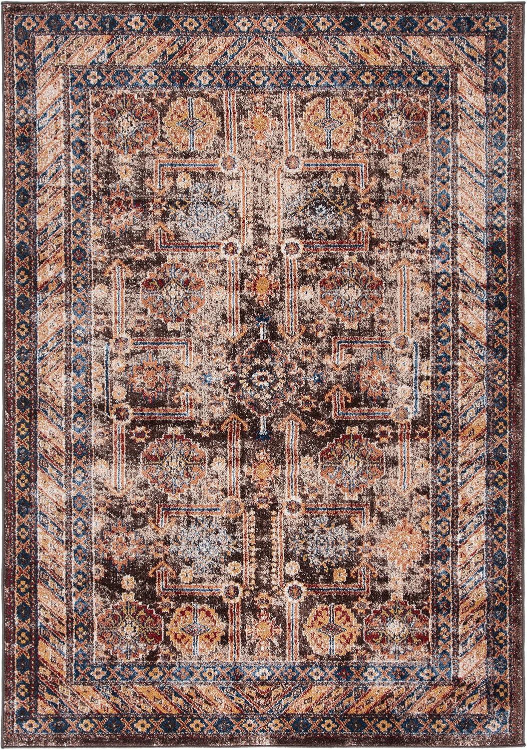 Bijar BIJ653 Power Loomed Indoor Area Rug - Brown/Ivory - 6'7"x9' - Safavieh