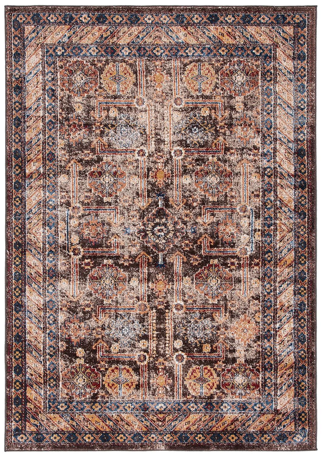 Bijar BIJ653 Power Loomed Indoor Area Rug - Brown/Ivory - 6'7"x9' - Safavieh