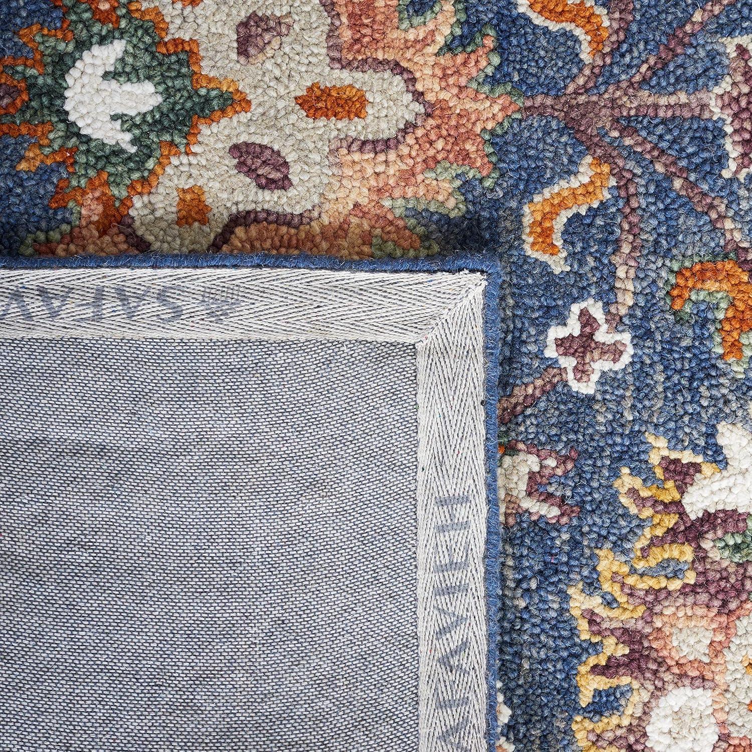 Aspen W/ Tassels APN123 Hand Tufted Indoor Runner Rug - Blue/Rust - 2'3"x9' - Safavieh