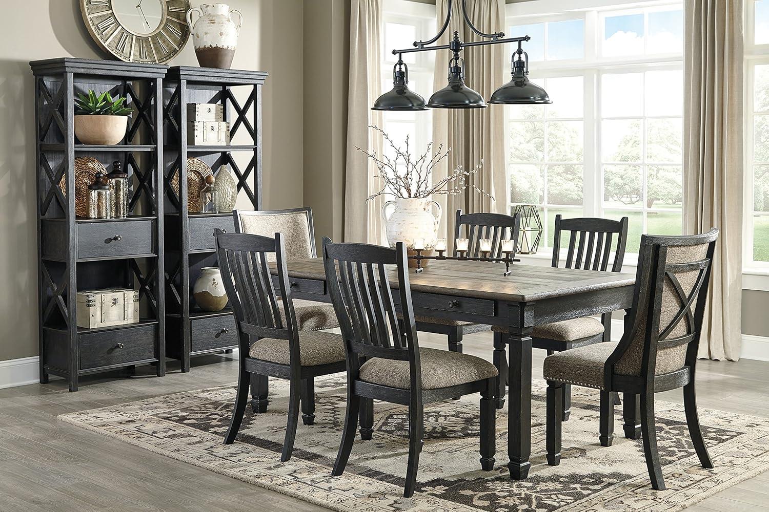 Signature Design by Ashley Tyler Creek Storage Dining Table in Black and Gray