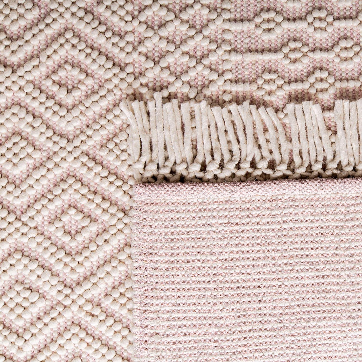 Natura NAT852 Hand Loomed Indoor Area Rug - Ivory/Pink - 9' Round - Safavieh