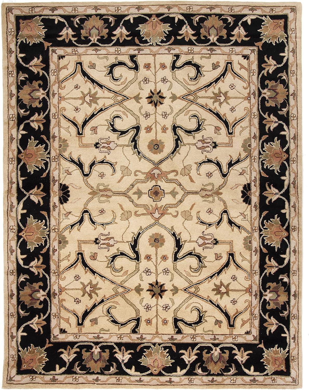 Heritage HG644 Hand Tufted Area Rug - Ivory/Black - 7'6"x9'6" - Safavieh.