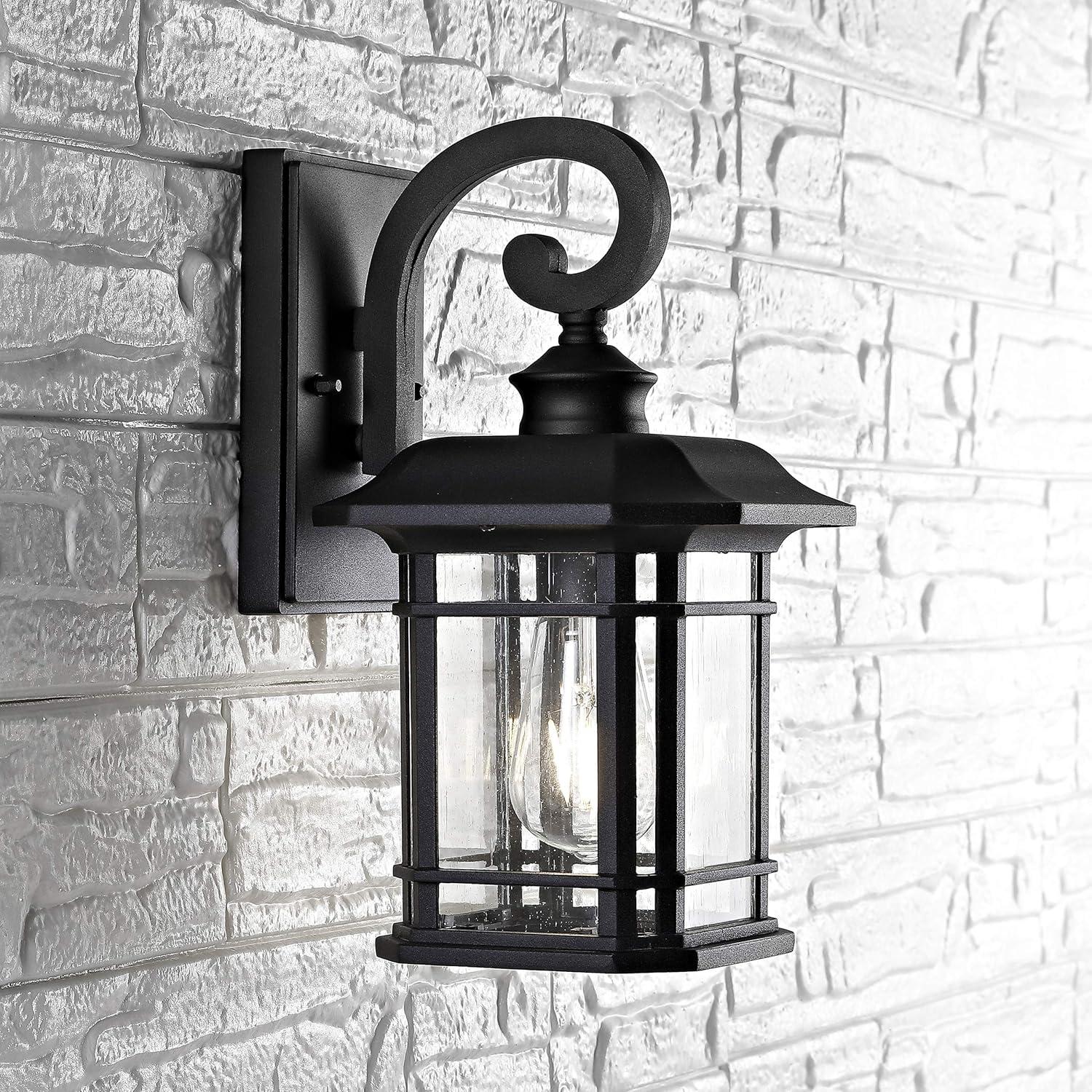 Lolia Outdoor Wall Lantern - Black - Safavieh