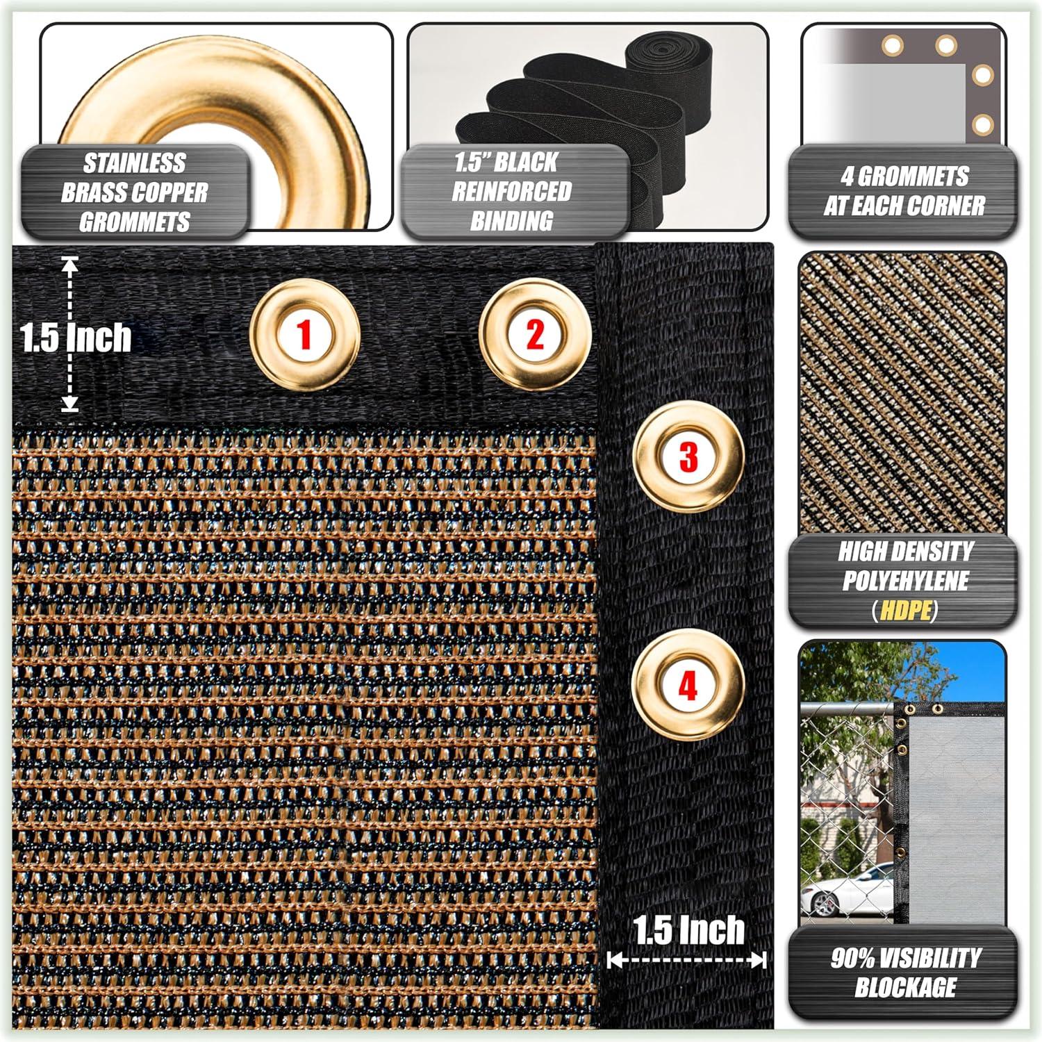 ColourTree Colour Tree Privacy Screen & Windscreen Fabric Cover – Durable Outdoor Fence Protection, UV-Resistant, Easy Installation