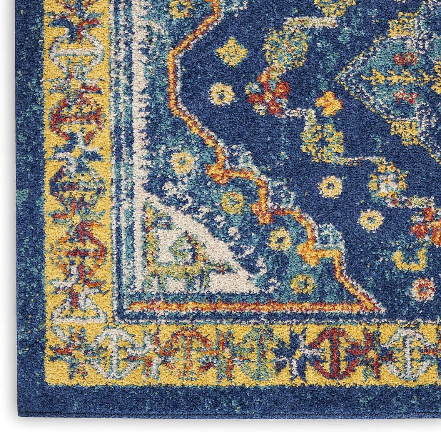 Allur Bohemian Navy Multicolor 8'x10' Synthetic Area Rug