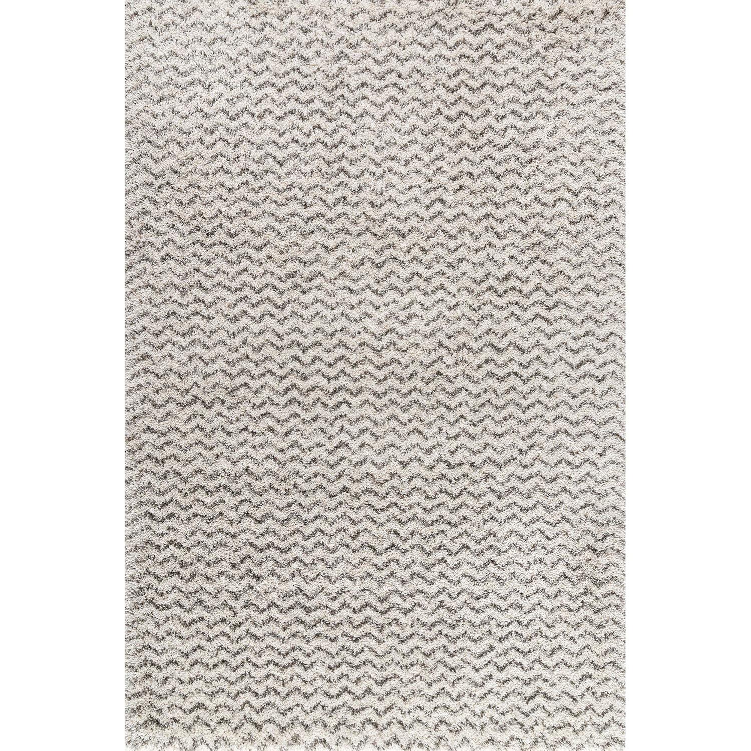 nuLOOM Cuellar Chevron Shag Area Rug, 7' 6" x 9' 6", Ivory
