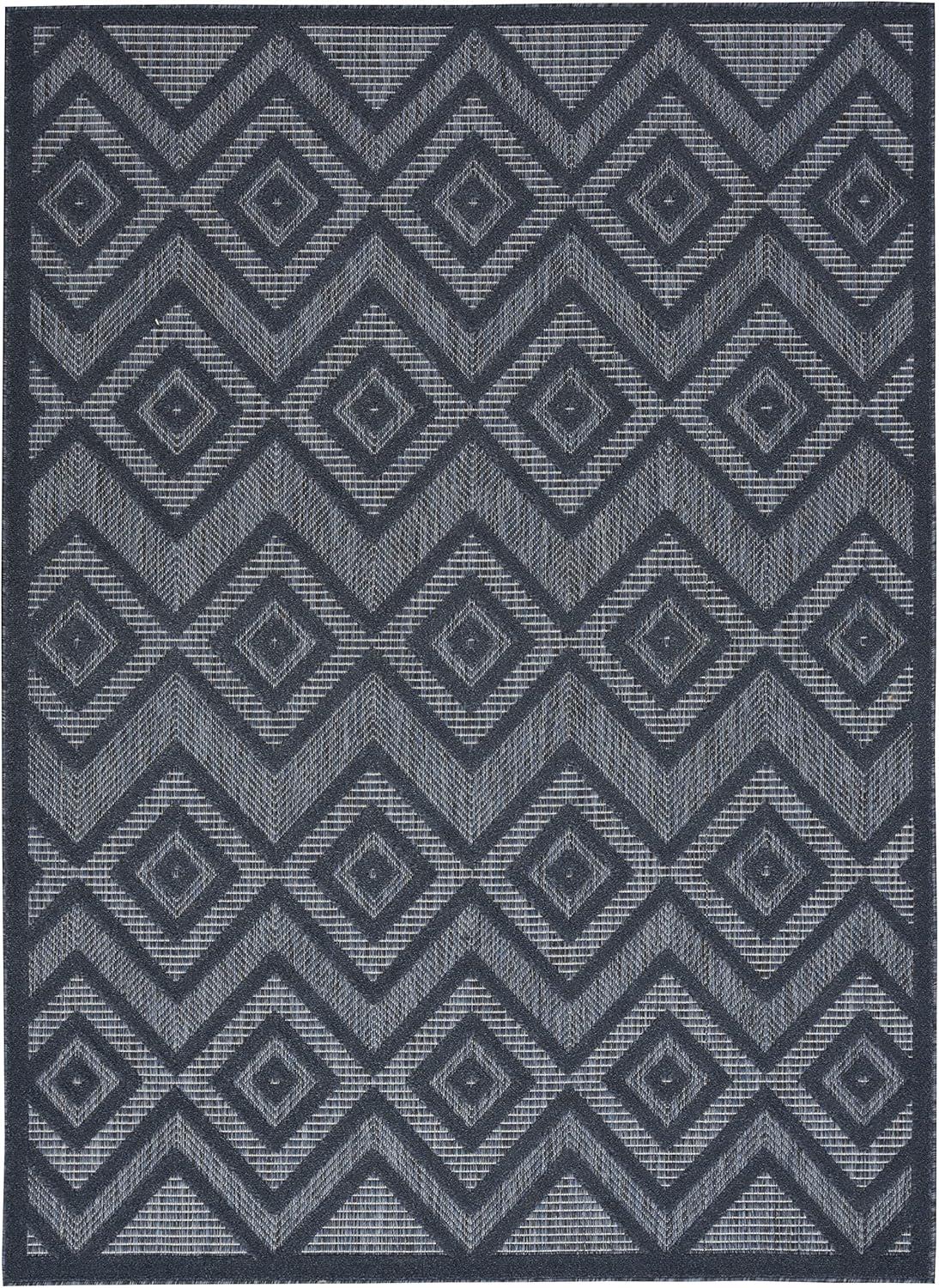 Nourison Versatile Solid Diamond Indoor Outdoor Flatweave Area Rug