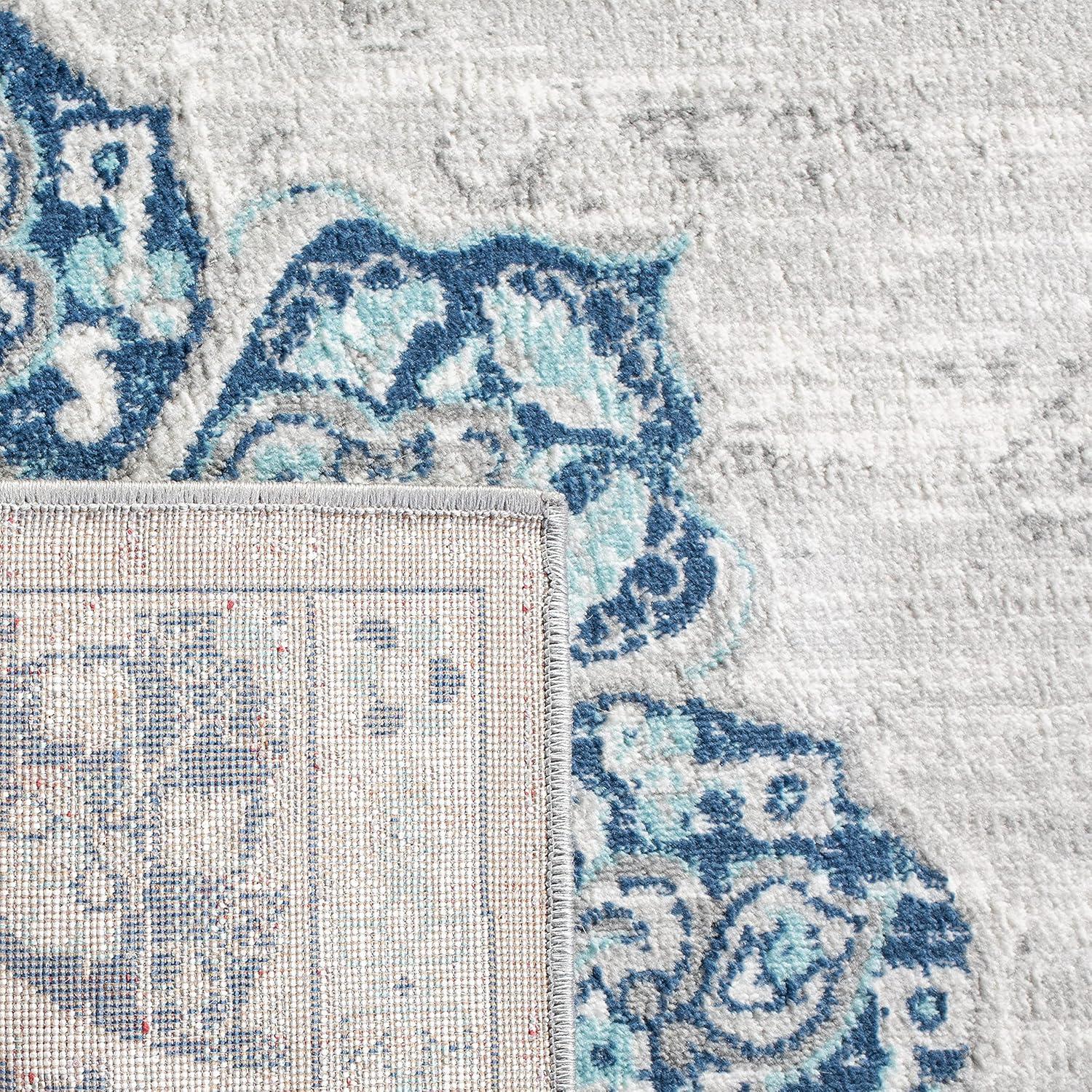 Brentwood BNT849 Power Loomed Area Rug - Navy/Light Grey - 8'x10' - Safavieh.