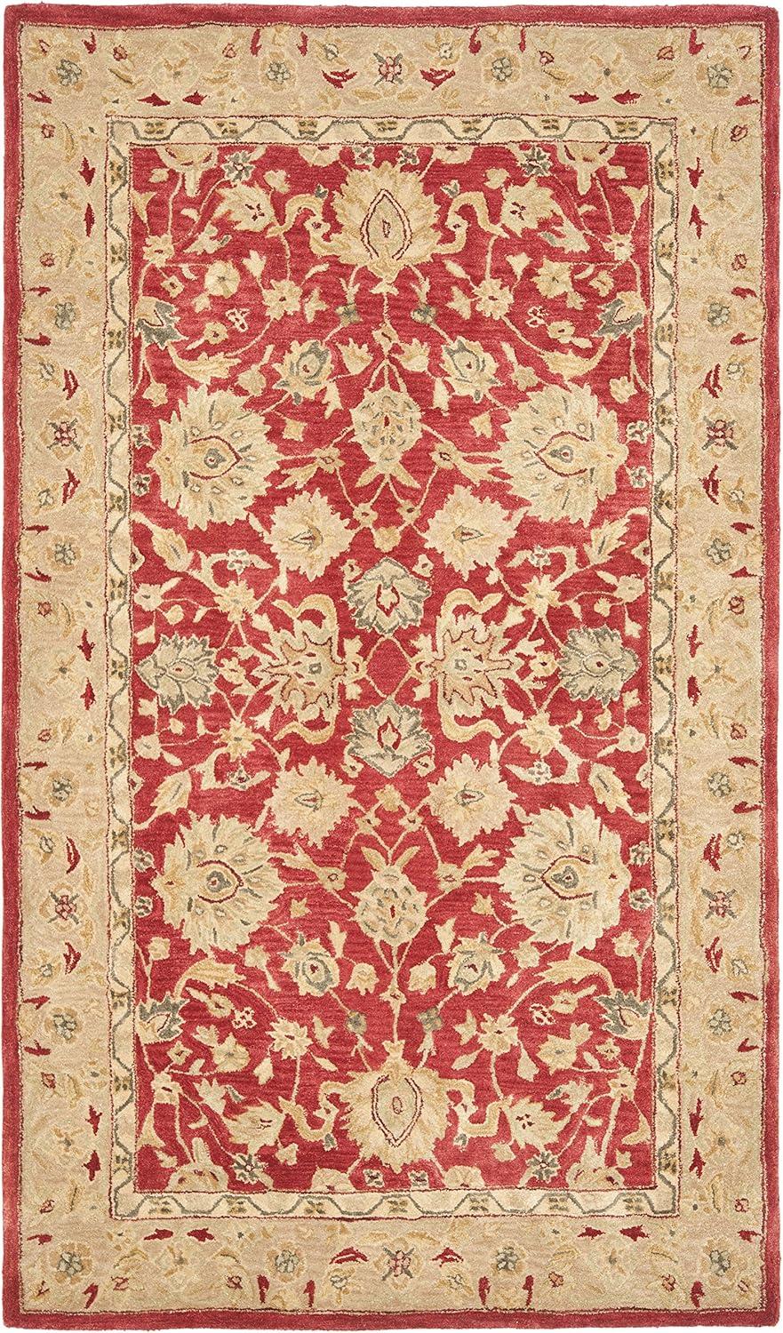 Anatolia AN522 Hand Tufted Indoor Area Rug - Red/Ivory - 5'x8' - Safavieh
