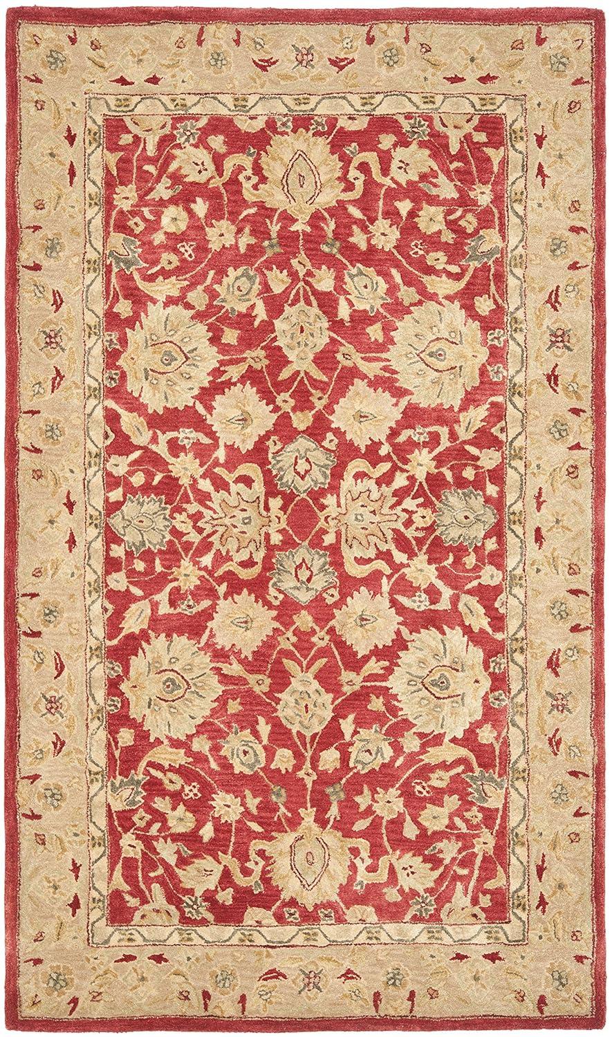 Anatolia AN522 Hand Tufted Indoor Area Rug - Red/Ivory - 5'x8' - Safavieh