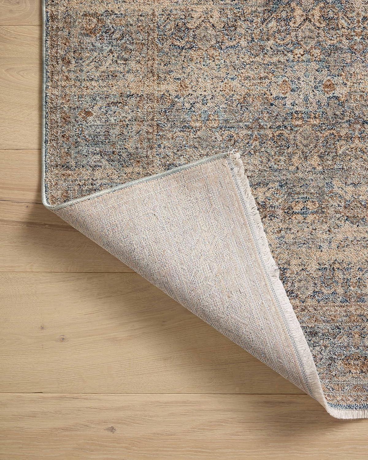 Blake Ocean and Mocha Distressed Synthetic Area Rug 11'-6" x 15'-7"