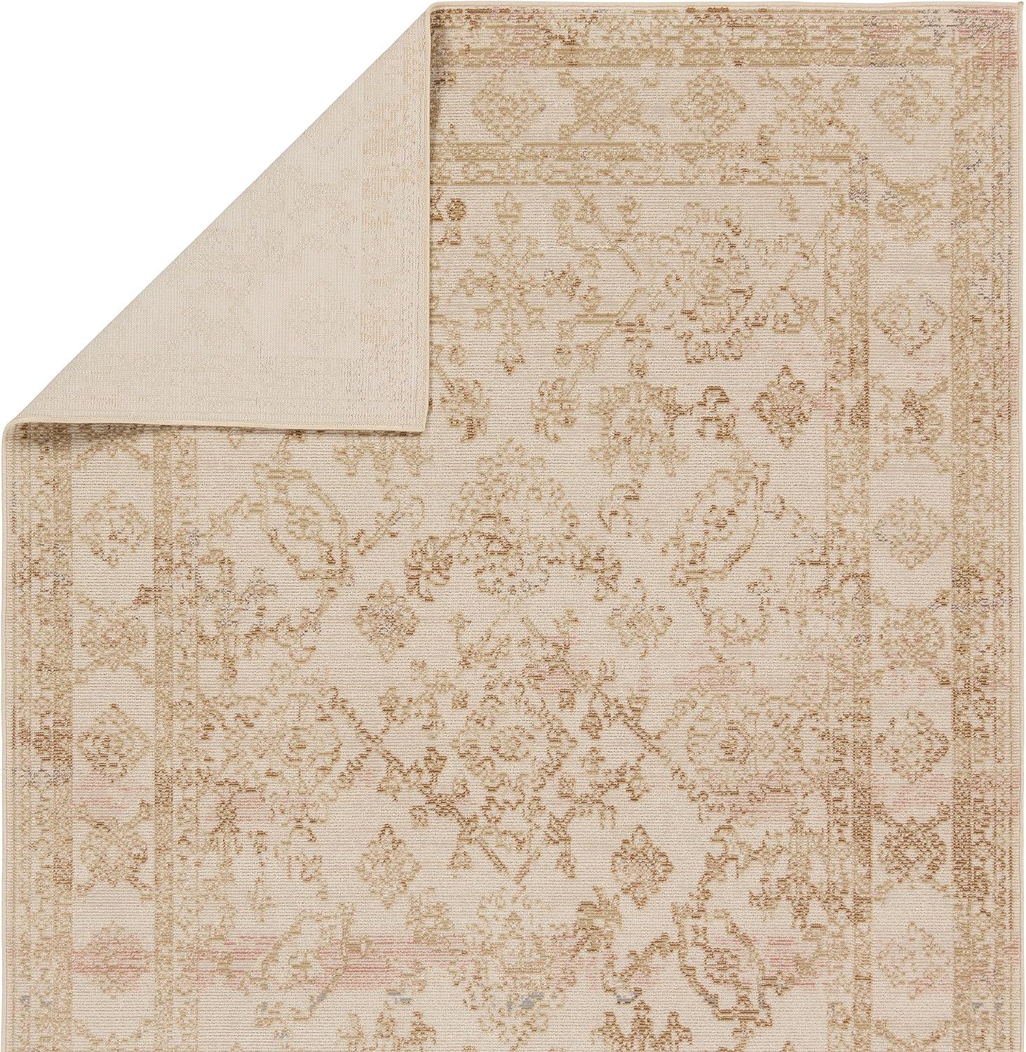 Jaipur Living Indoor Outdoor 2x4 Area Rug, Boho, Gold/Ivory