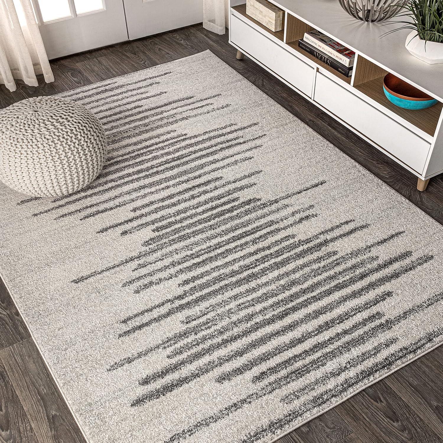 Aya Berber Stripe Geometric Area Rug  - JONATHAN Y