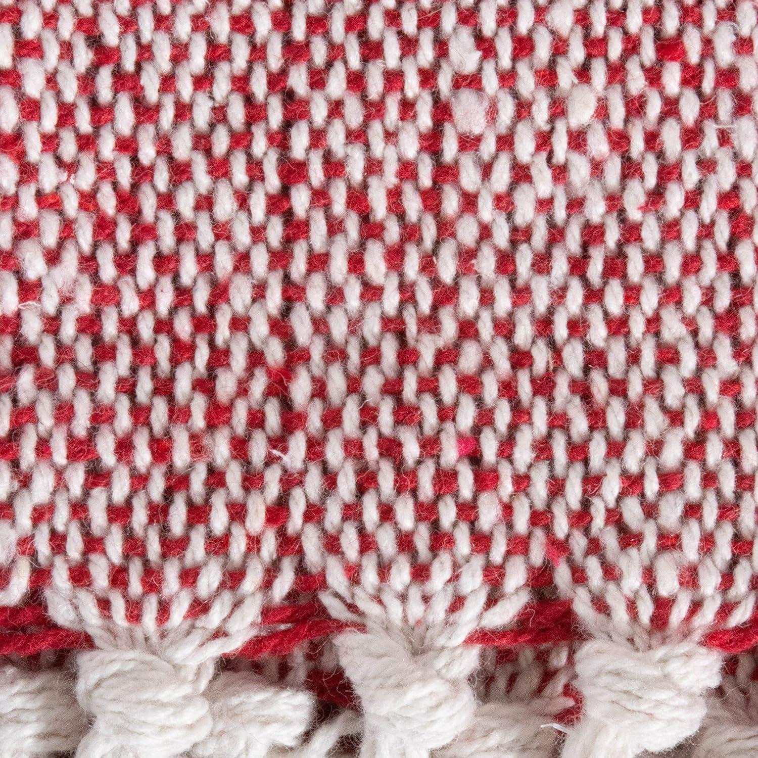 50"x60" Buffalo Check Throw Blanket Red/White - Design Imports: Cotton Woven, Lightweight, Machine Washable