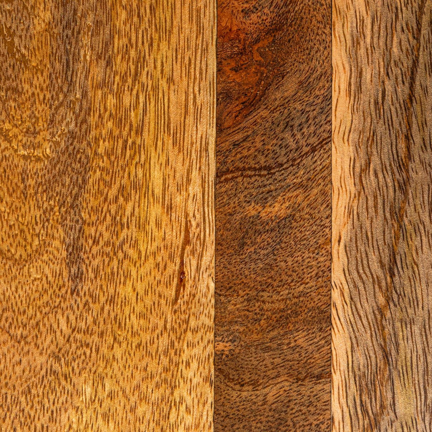 Natural Mango Wood and Gold Stainless Steel Folding Cheese Board