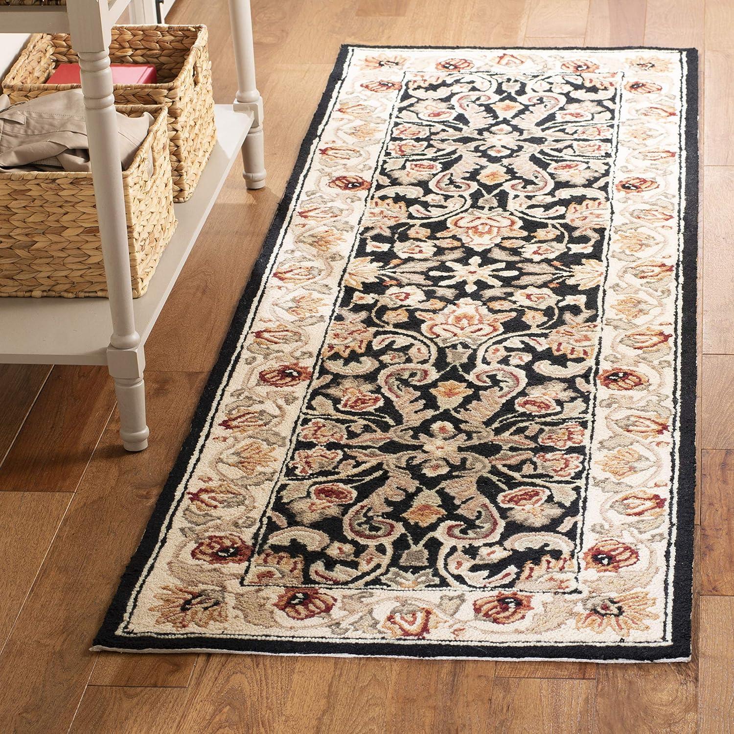 Easy Care EZC101 Hand Hooked Area Rug - Black/Ivory - 3'x6' - Safavieh.