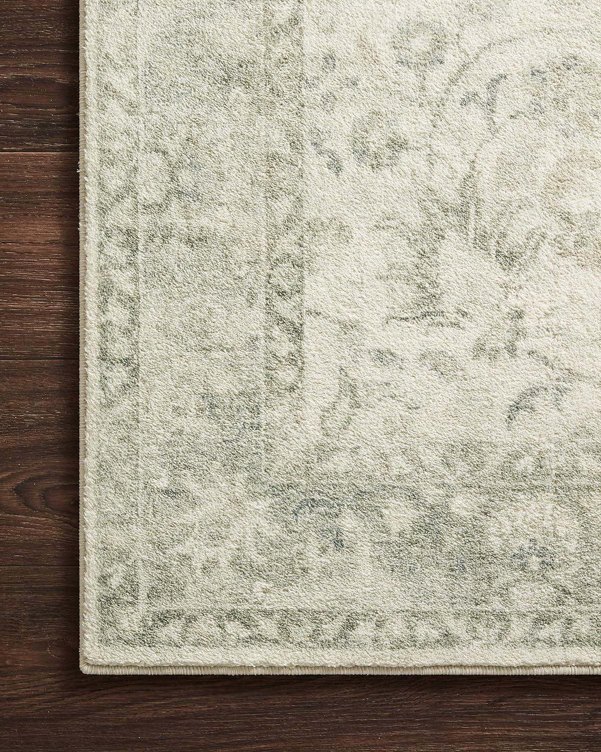 Elegant Ivory Oriental-Inspired Plush Rectangular Rug