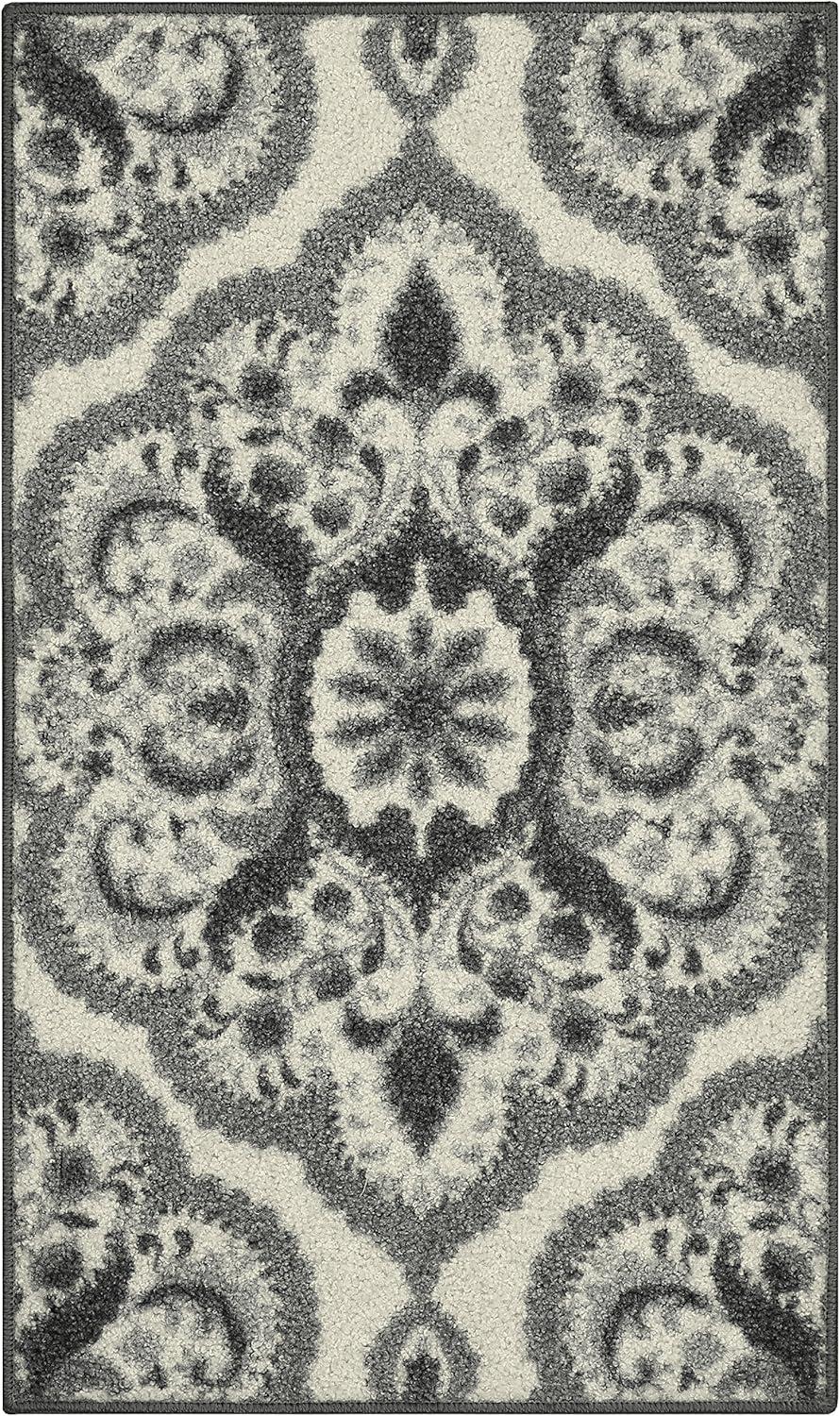 Maples Rugs Vivian Traditional Washable Entryway Accent Rug for Indoor, 1'8" x 2'10", Gray