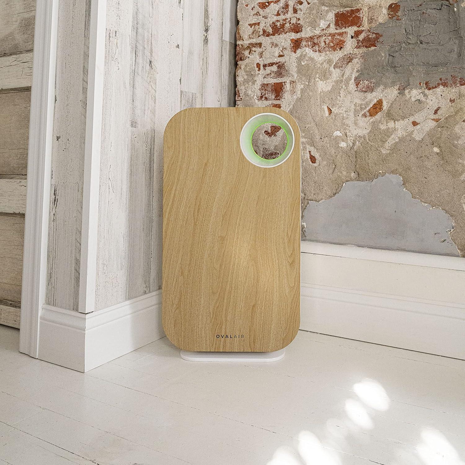 OVAL AIR OVAL AIR 3-Stage H13 True HEPA 5-in-1 Air Purifier reduces Allergies, Asthma, Pets, Odor, Smoke