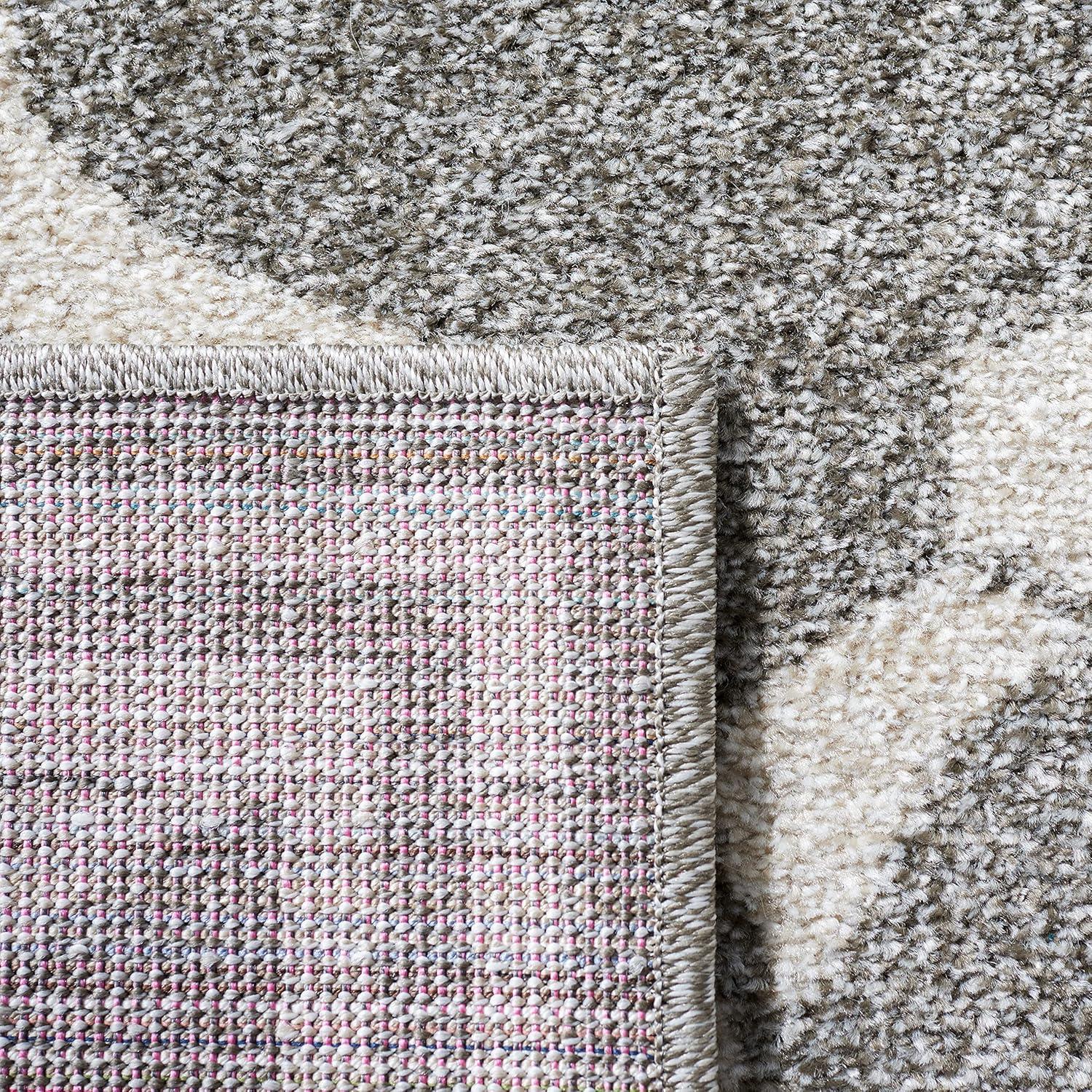 Amherst AMT415 Power Loomed Indoor Area Rug - Dark Grey/Beige - 4'x6' - Safavieh