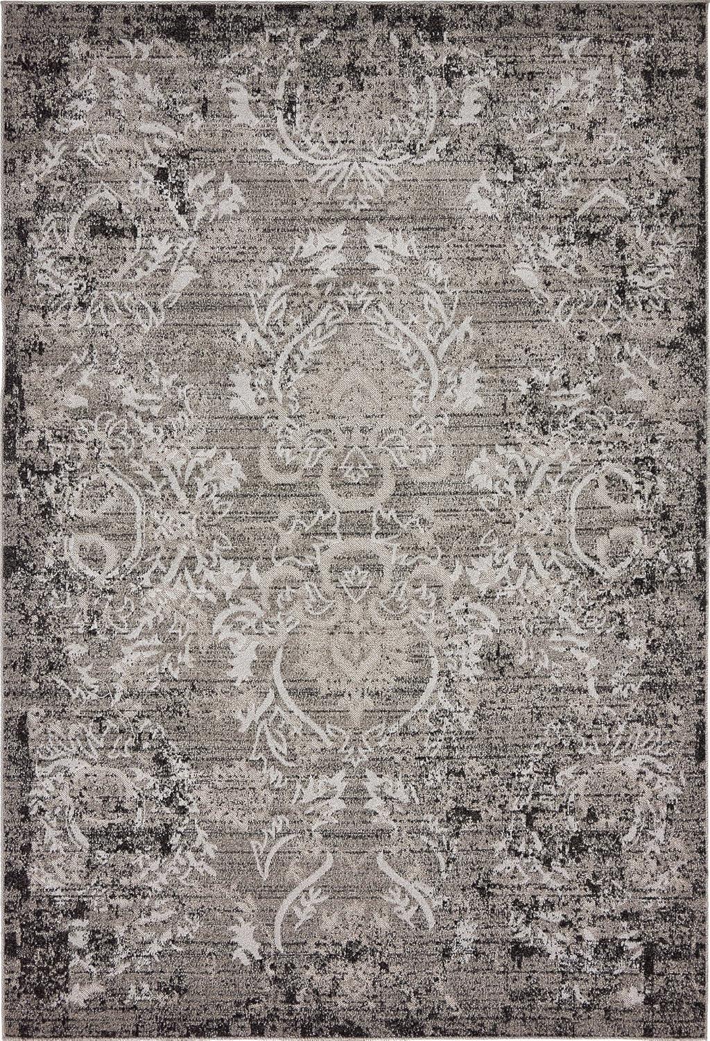 Gray 6' x 9' Stain-Resistant Outdoor Synthetic Area Rug