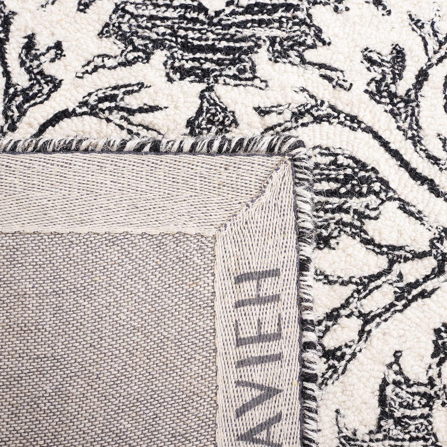 Blossom BLM106 Hand Tufted Indoor Area Rug - Navy/Ivory - 8'x10' - Safavieh