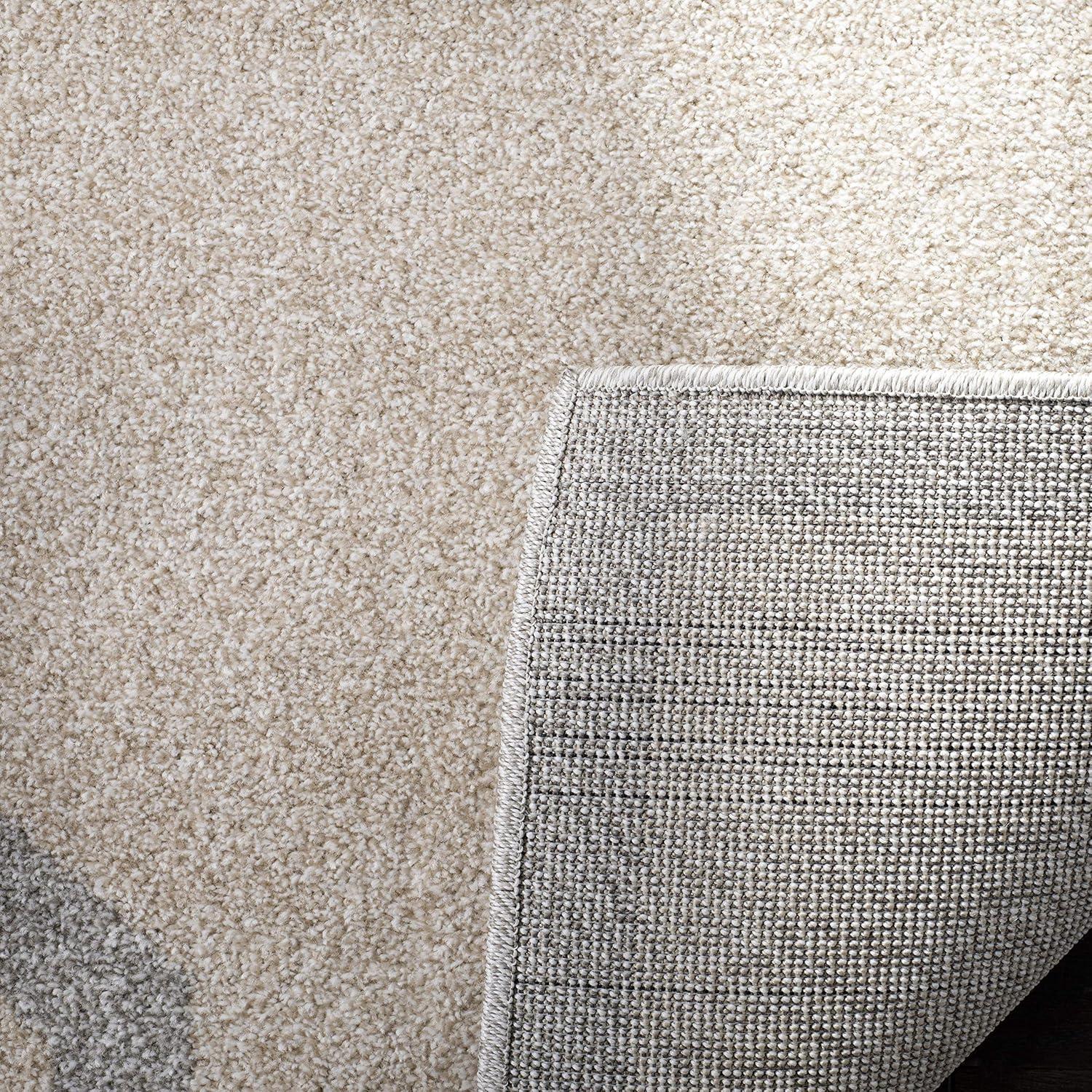 Amherst AMT421 Power Loomed Indoor Area Rug - Beige/Light Grey - 7'x7' - Safavieh