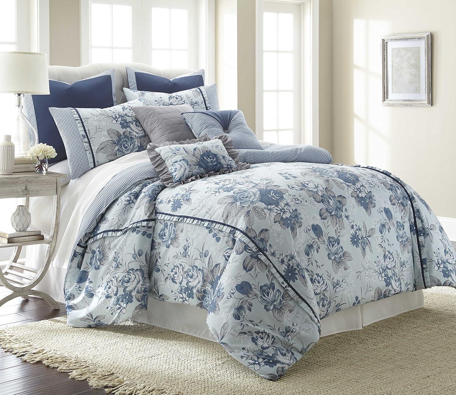 Modern Threads 8 Piece Comforter Set, Botanical Farmhouse.