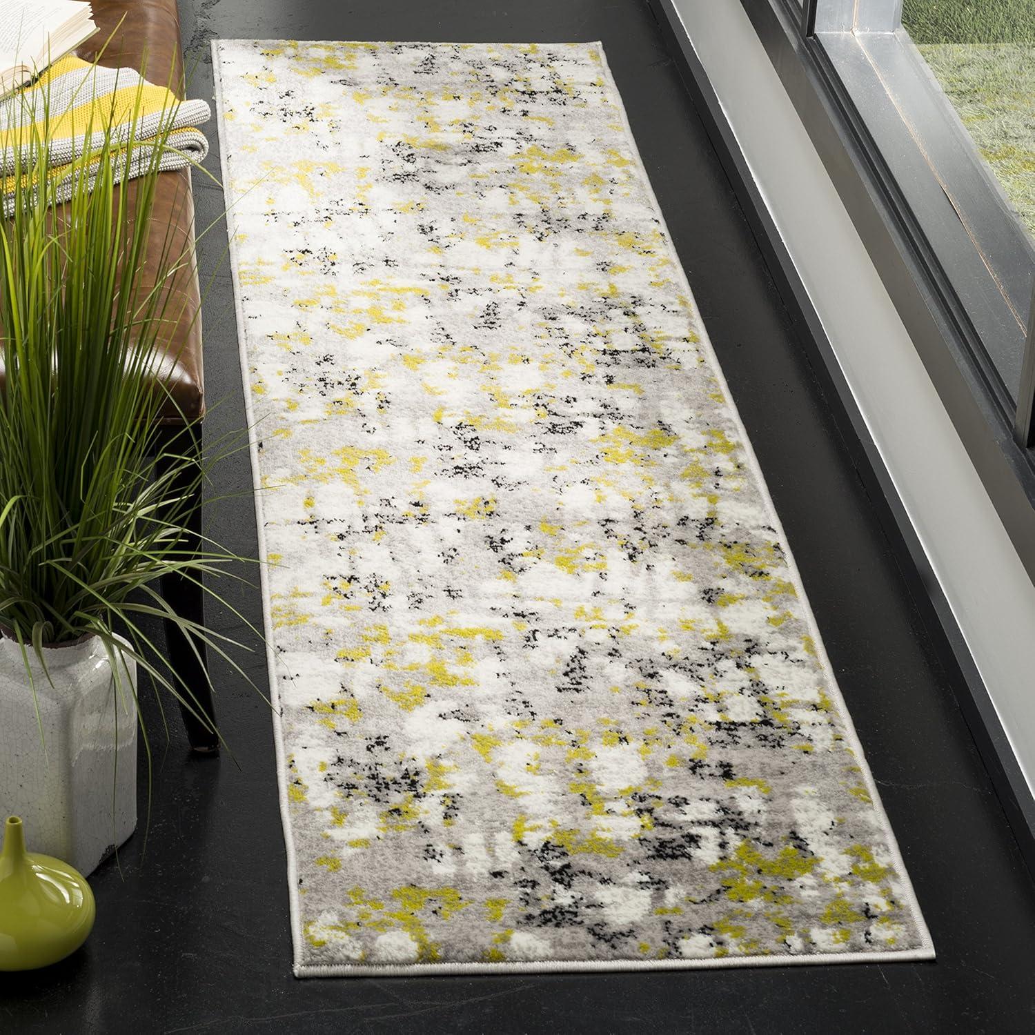 Skyler SKY193 Power Loomed Indoor Runner Rug - Grey/Green - 2'x8' - Safavieh
