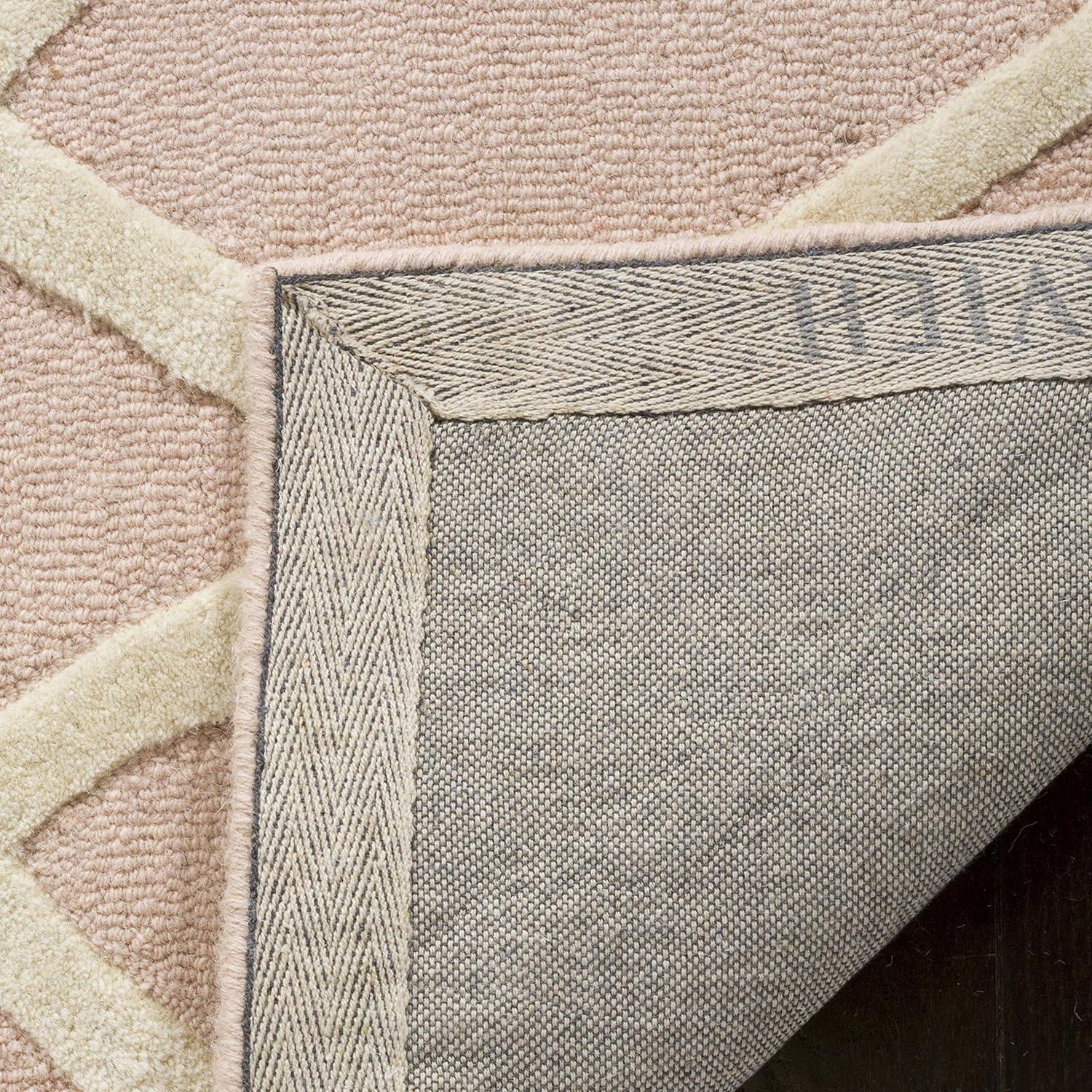 Safavieh Kids Abstract SFK905 Hand Tufted Indoor Area Rug - Pink/Ivory - 5'x5' - Safavieh