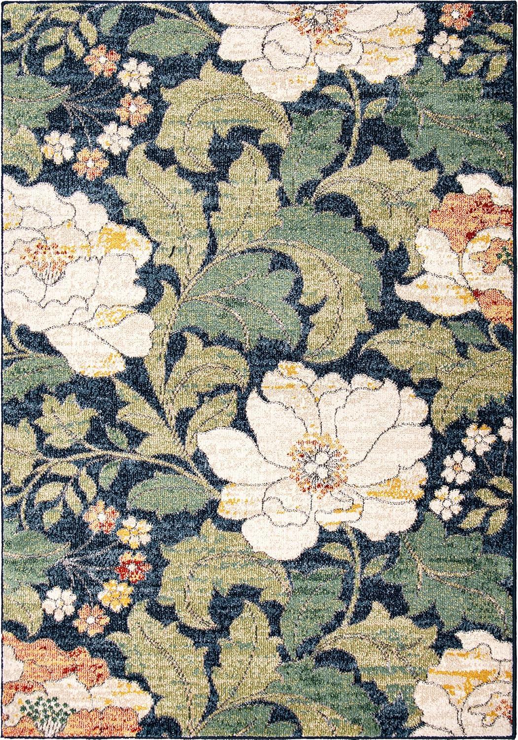 Simply Southern Cottage Jefferson Floral 5' X 7' Blue Area Rug