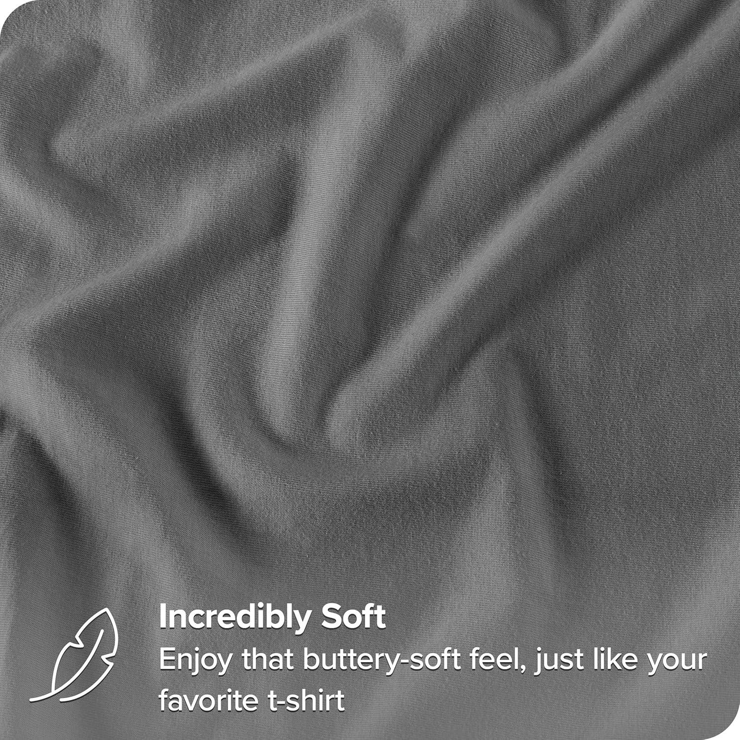 Bare Home Organic 100% Cotton Jersey Knit Fitted Sheet