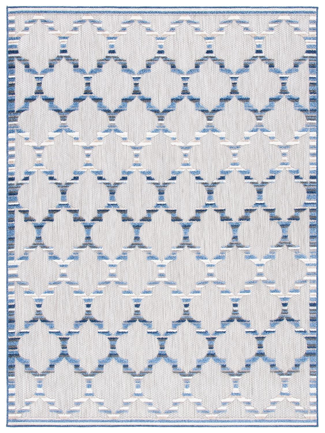 Cabana CBN333 Loomed Indoor Area Rug - Grey/Blue - 9'x12' - Safavieh