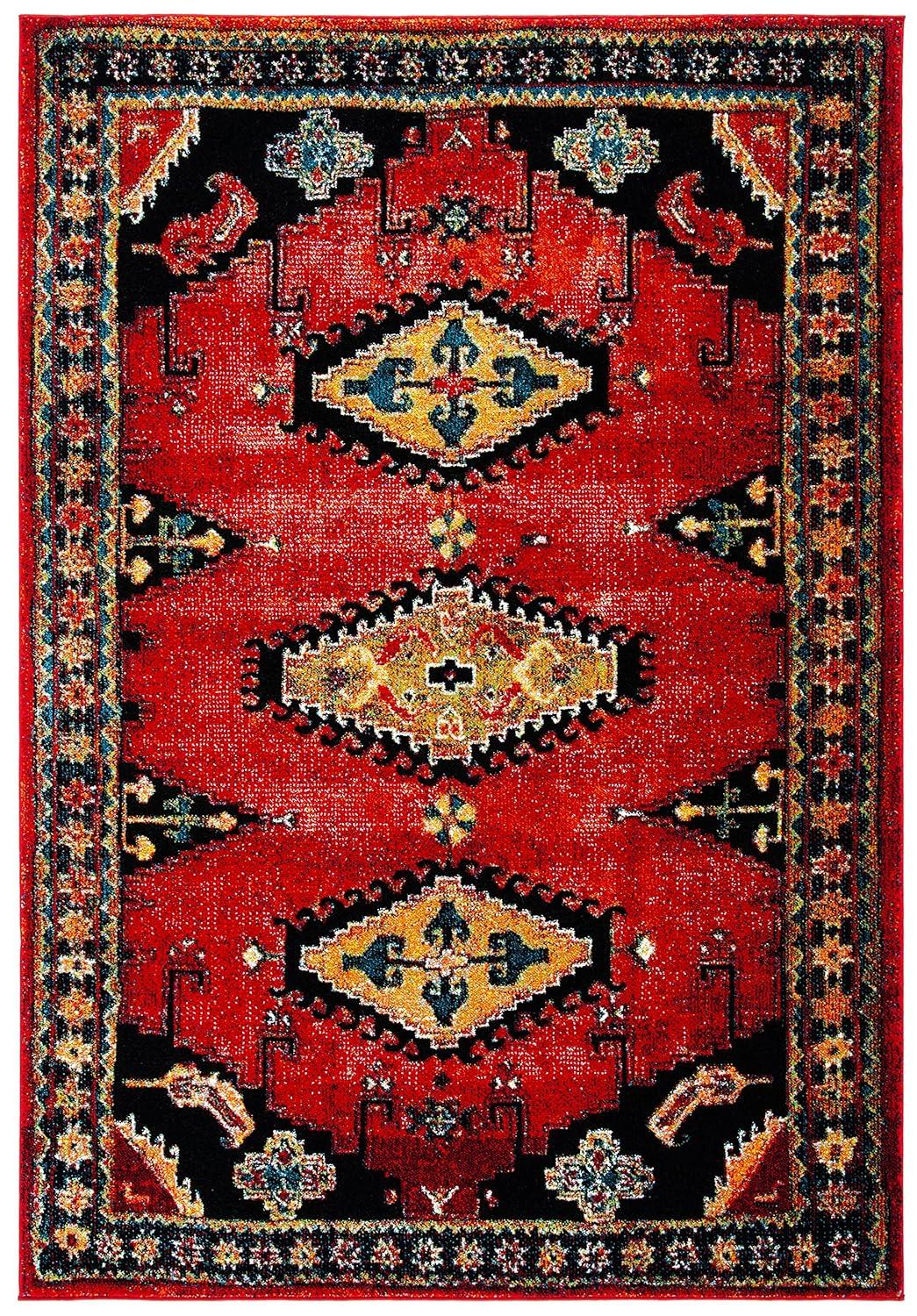 Vintage Hamadan VTH251 Power Loomed Accent Rug - Red/Black - 2'7"x5' - Safavieh.