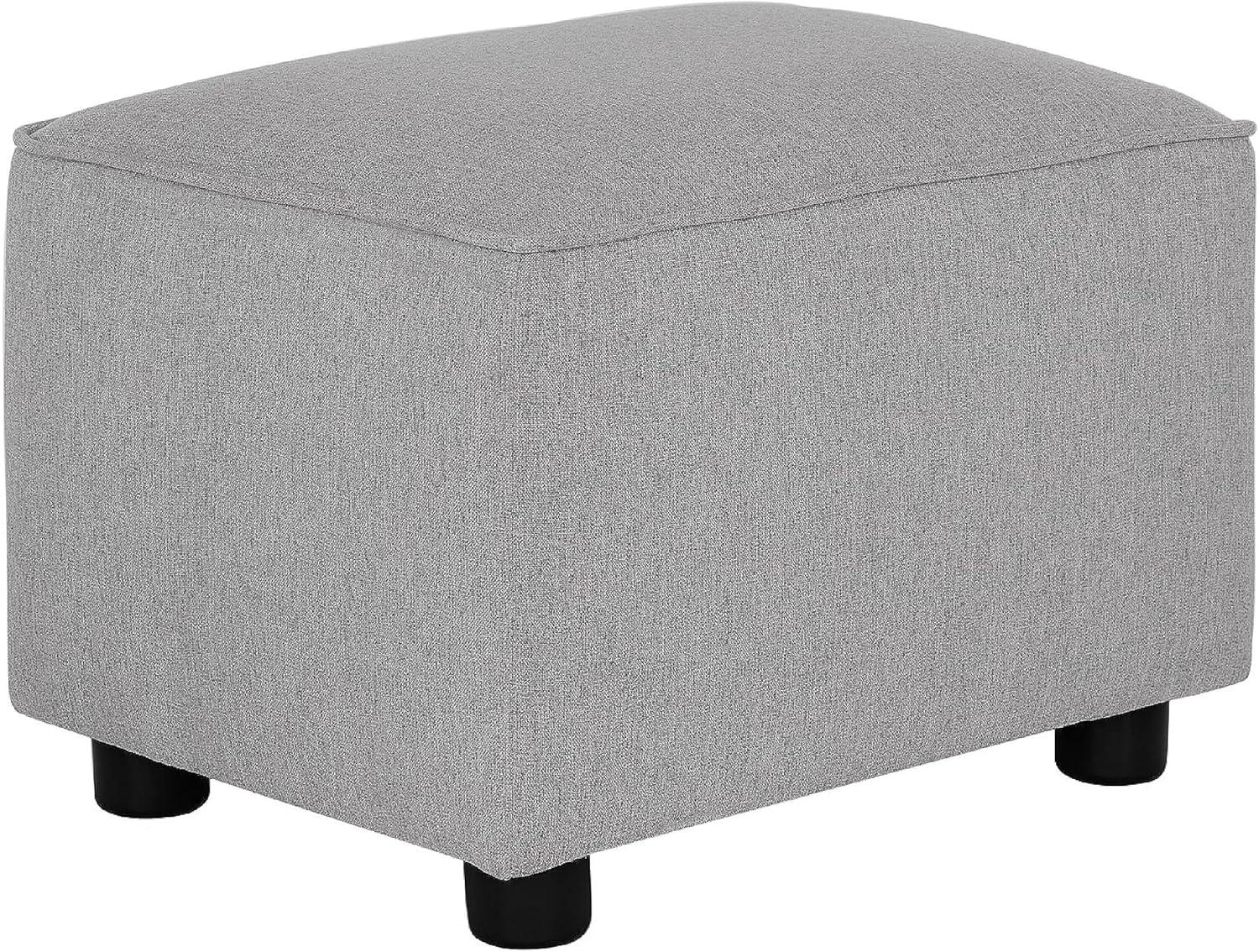 Evolur Holland Light Grey Upholstered Rectangular Nursery Ottoman