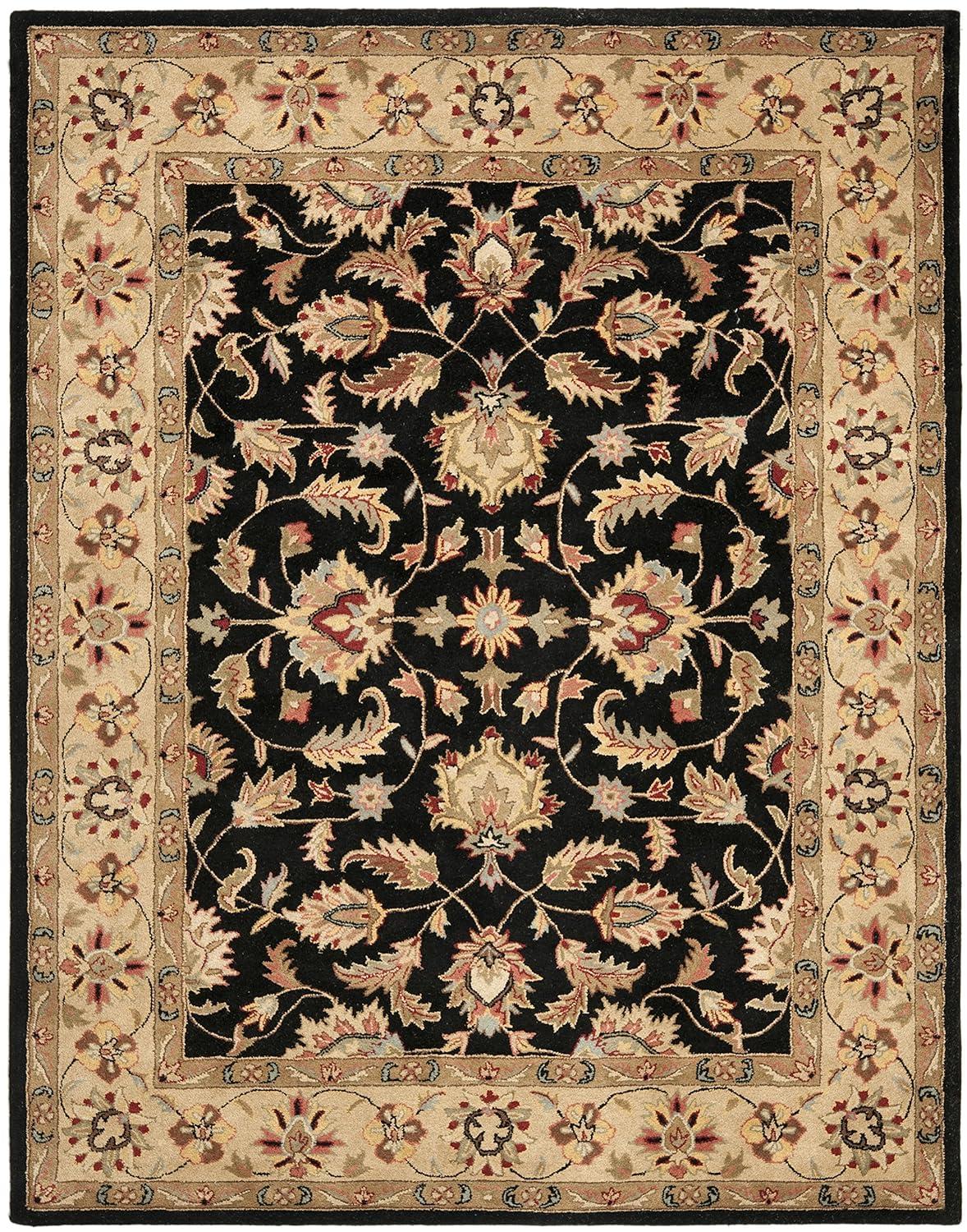 Heritage HG957 Handmade Area Rug - 4'x6' - Black/Beige - Safavieh