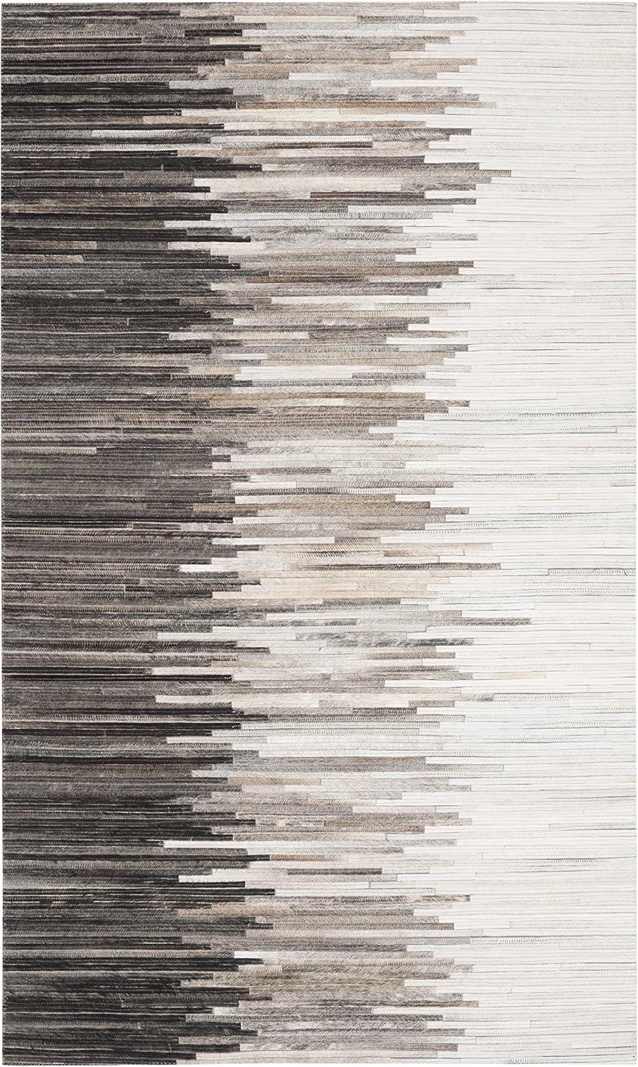 Studio Leather STL225 Hand Woven Indoor Runner Rug - Charcoal/Ivory - 2'3"x7' - Safavieh