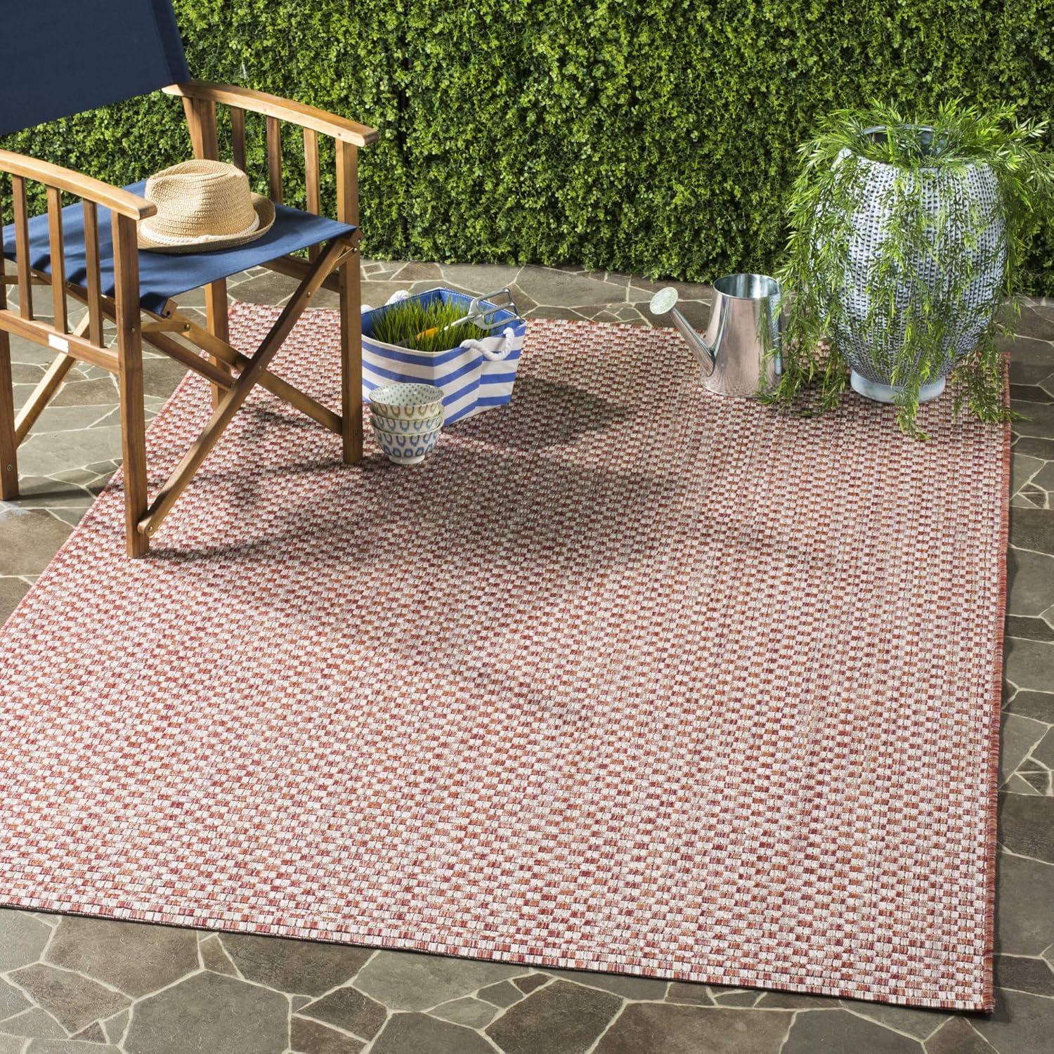 Courtyard CY8653 Power Loomed Indoor and Outdoor Area Rug - Turquoise/Light Grey - 5'3"x7'7" - Safavieh
