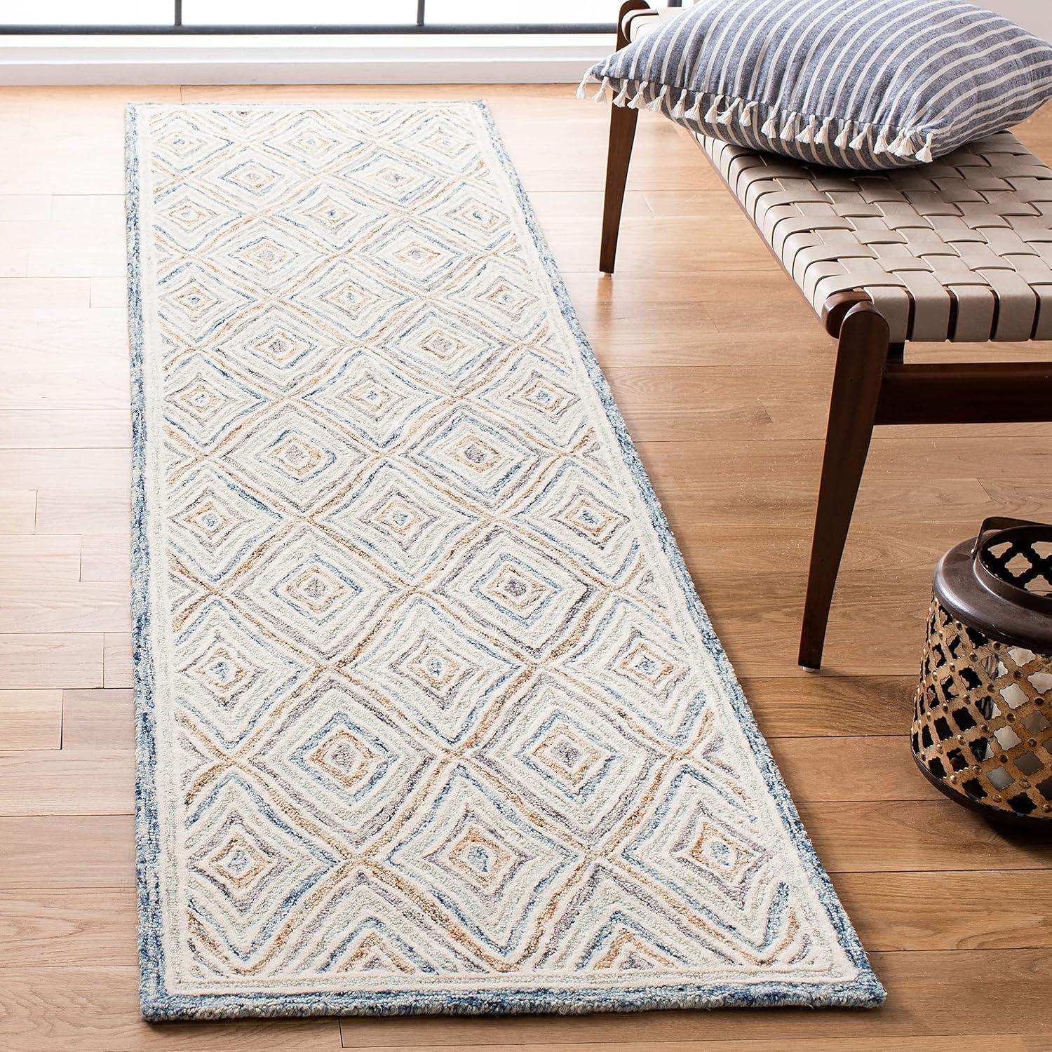 Capri CPR217 Hand Tufted Runner Rug - Navy - 2'3"x9' - Safavieh.