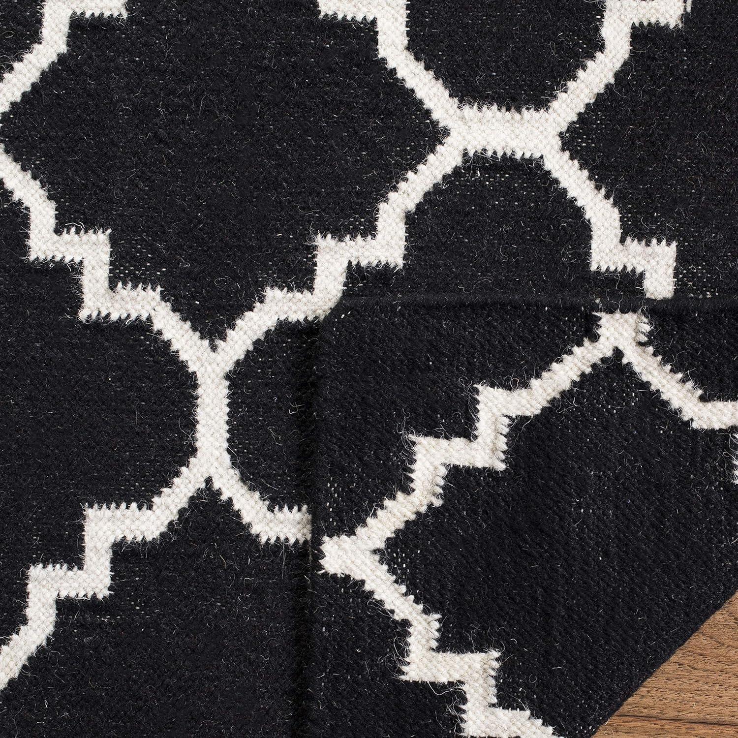 SAFAVIEH Alfombra de Área de Lana de Marruecos Geométrica Brad Negro / Marfil, 3' x 5'