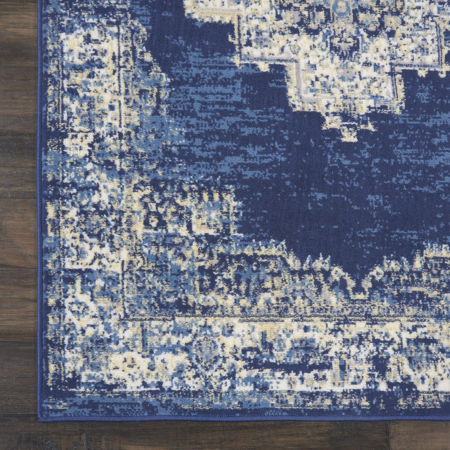 Charlton Home® Golter Grafix 5'3" X 7'3" Navy Blue Vintage Indoor Rug
