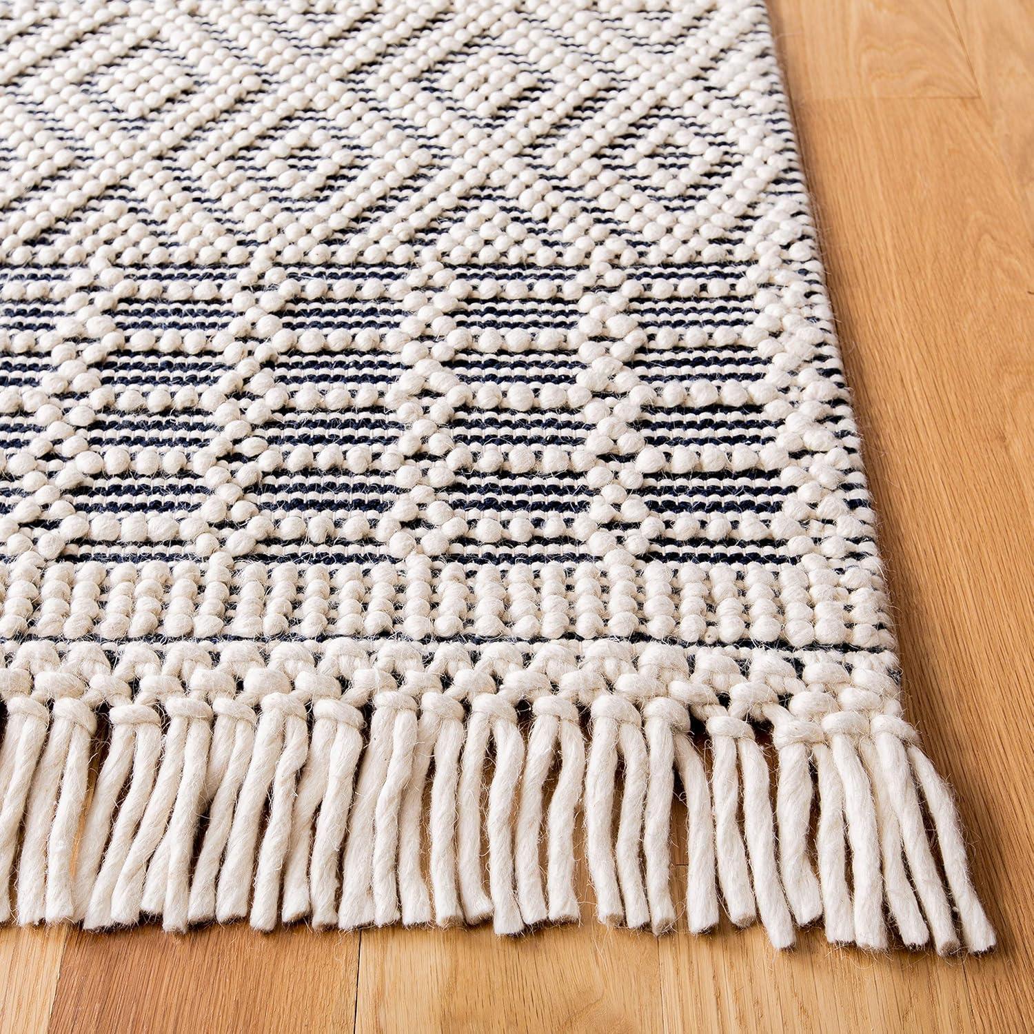 Natura NAT832 Hand Woven Area Rug - Navy/Ivory - 4'x6' - Safavieh.
