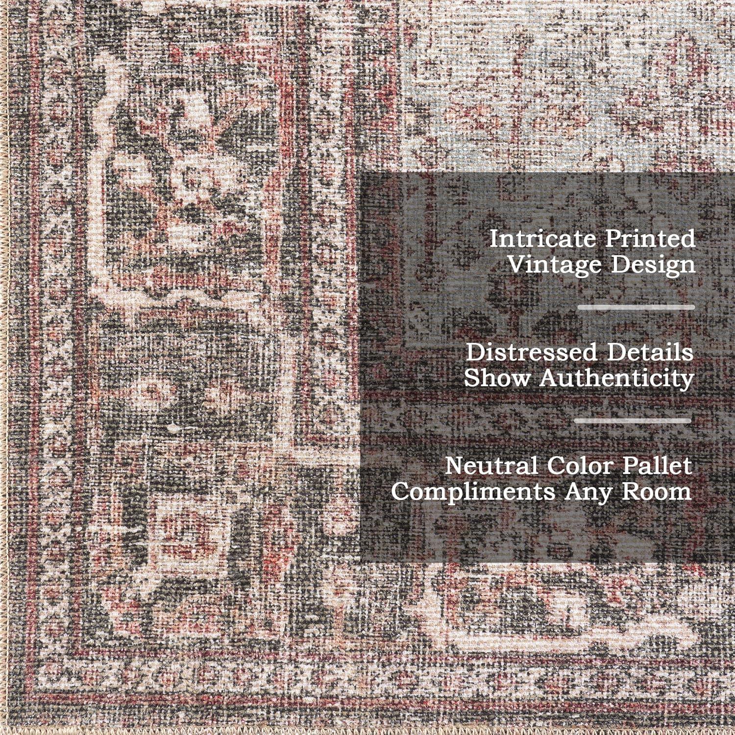 Nuloom Hillstone Collection Maybelle Traditional Vintage Medallion Area Rug, 7' 10" x 10', Grey