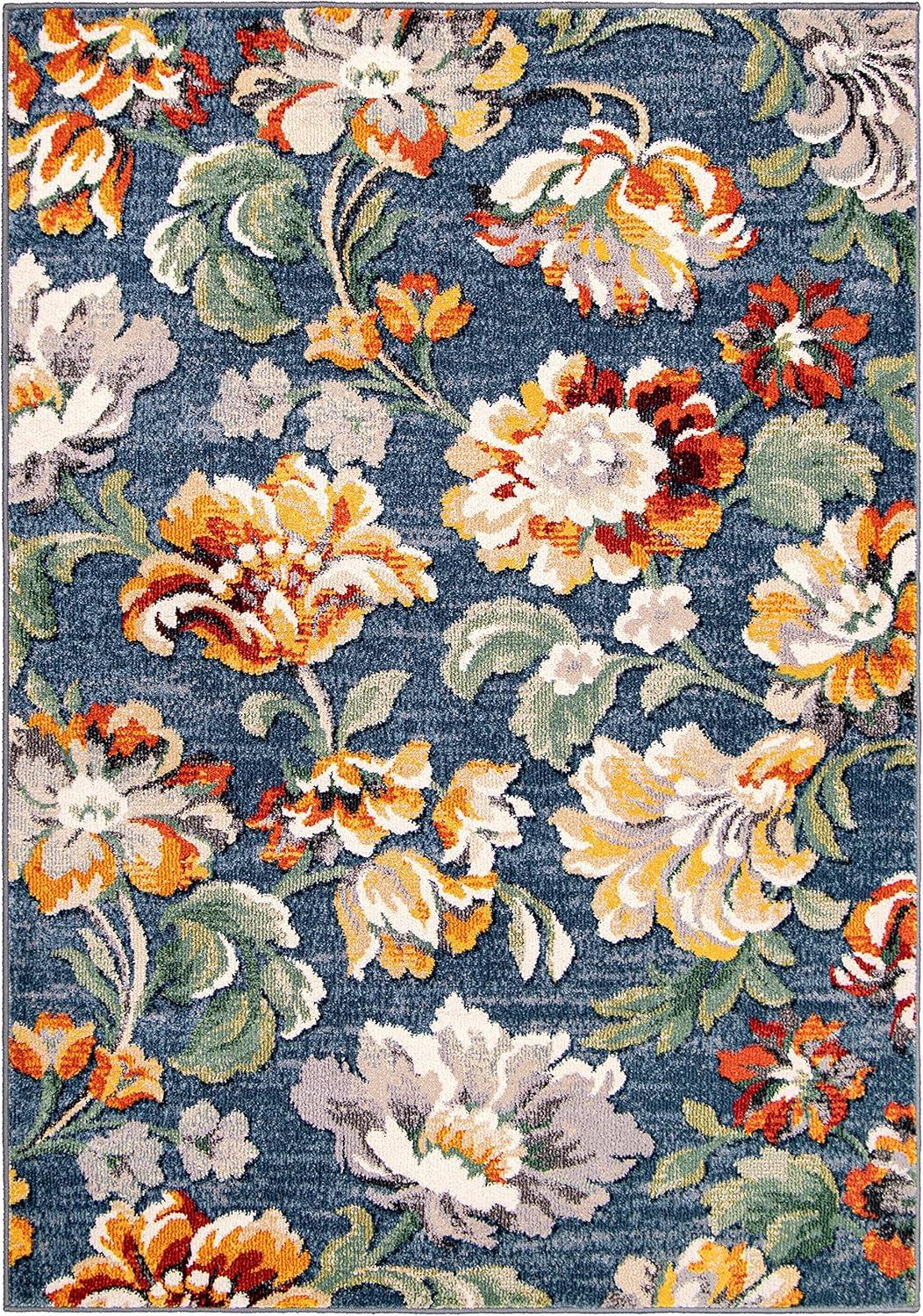 Simply Southern Cottage Franklin Floral 6' X 9' Blue Area Rug