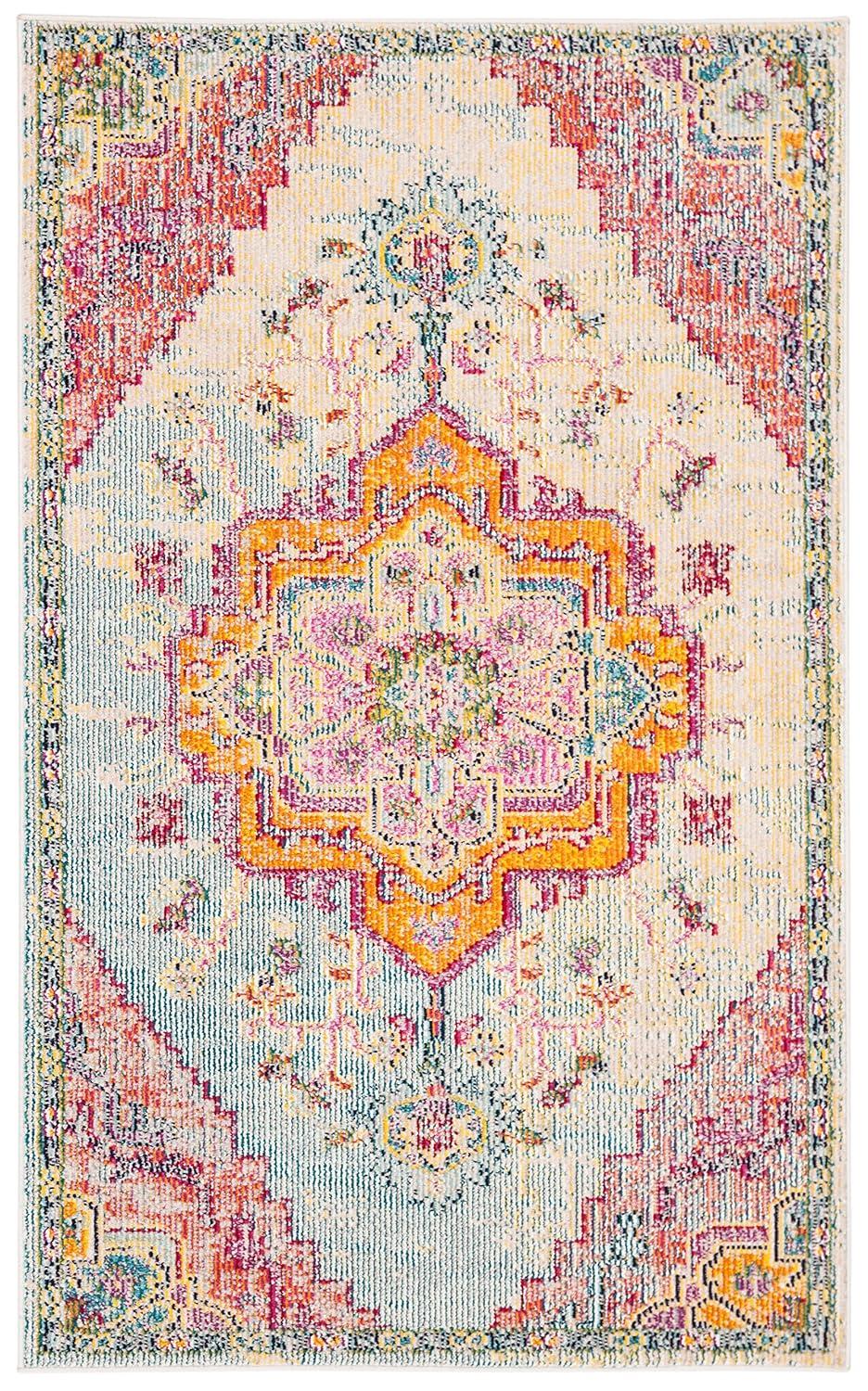 Crystal CRS501 Loomed Indoor Accent Rug - Light Blue/Fuchsia - 3'x5' - Safavieh