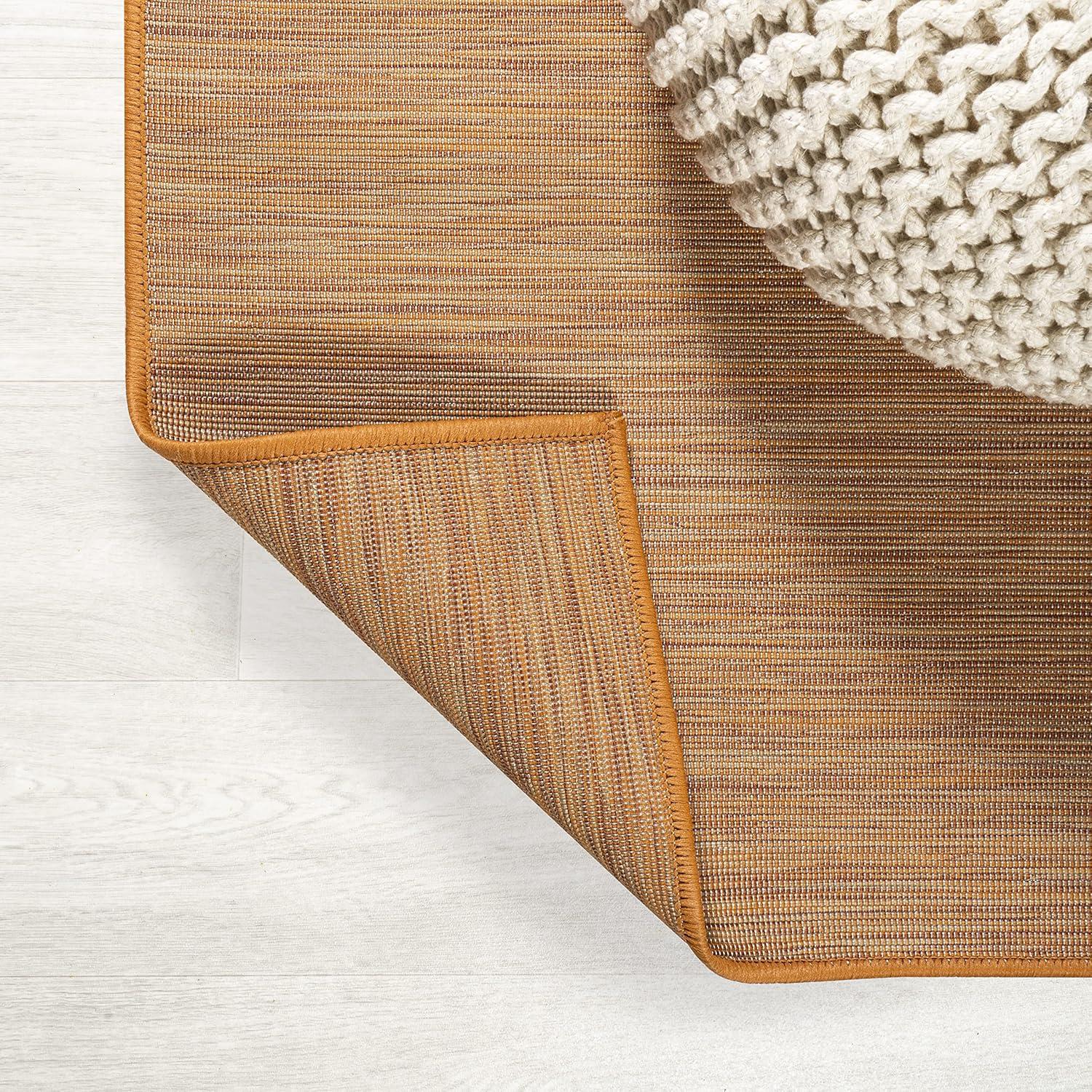 8'x10' Ethan Modern Flatweave Solid  Area Rug, Orange - JONATHAN Y